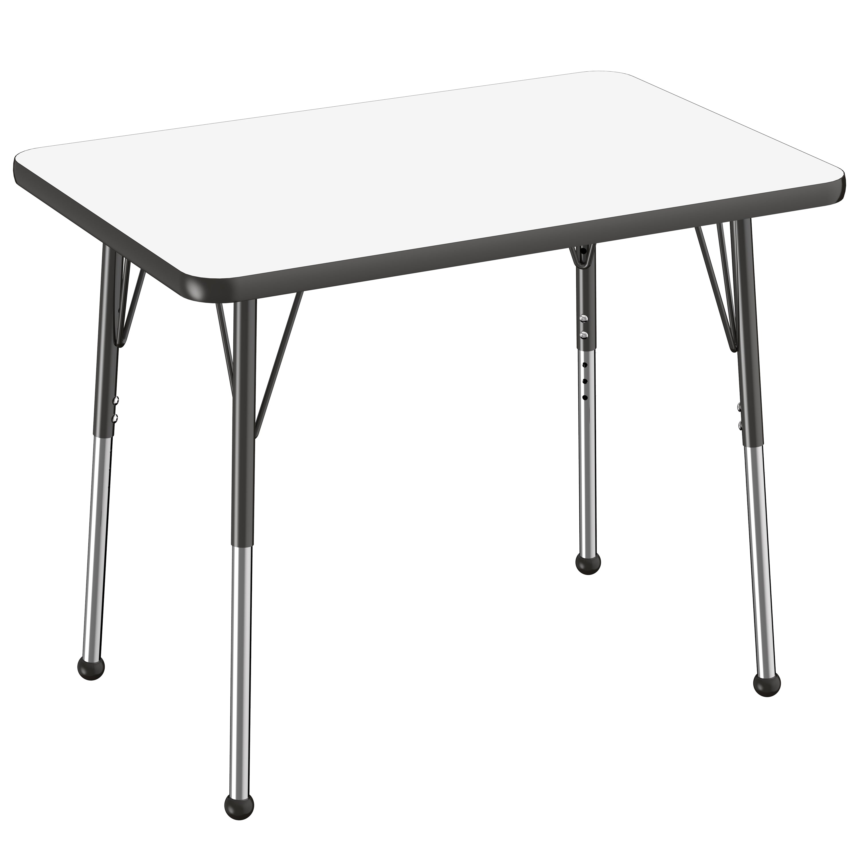 24" x 36" Rectangle Dry-Erase Activity Table with Adjustable Standard Ball Glide Legs - Whiteboard/Black