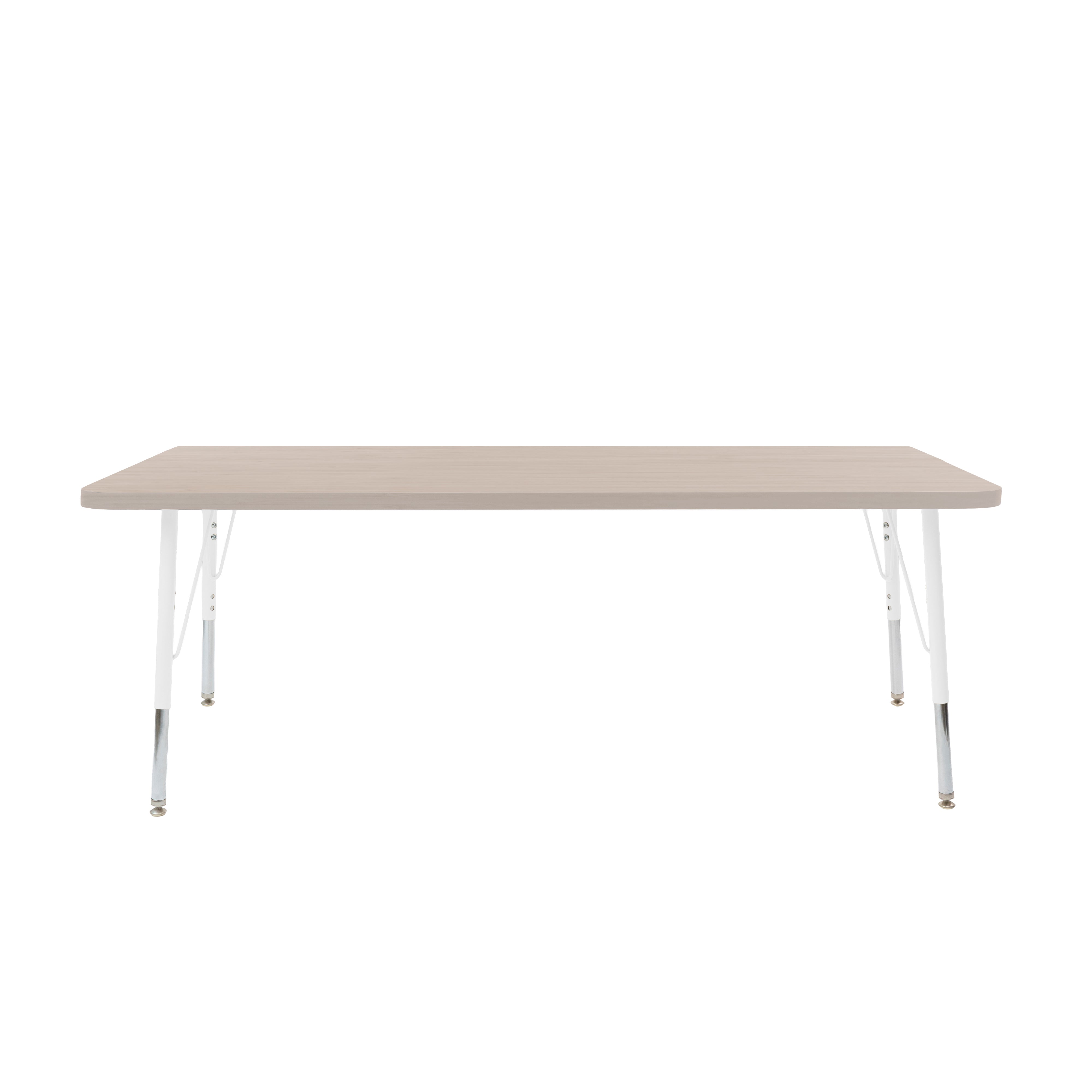 30" x 60" Rectangle Thermofused Woodgrain Activity Table with Standard Legs - Asian Sand/White