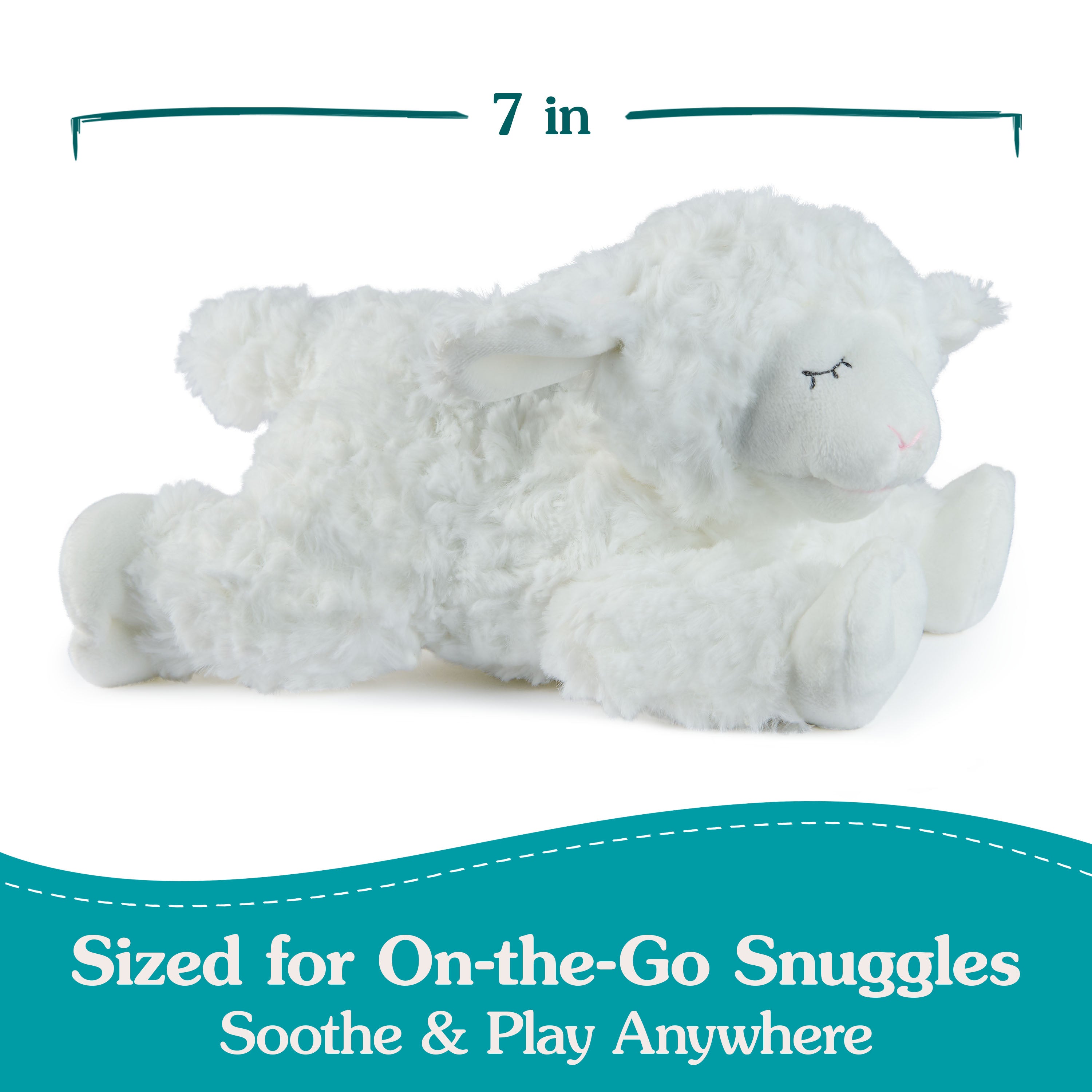 GUND Baby Sustainable Lamb Rattle, Winky Lamb Stuffed Animal, Plush Made from 100% Recycled Materials, Plush Rattle Sensory Toy for Babies, White, 7”