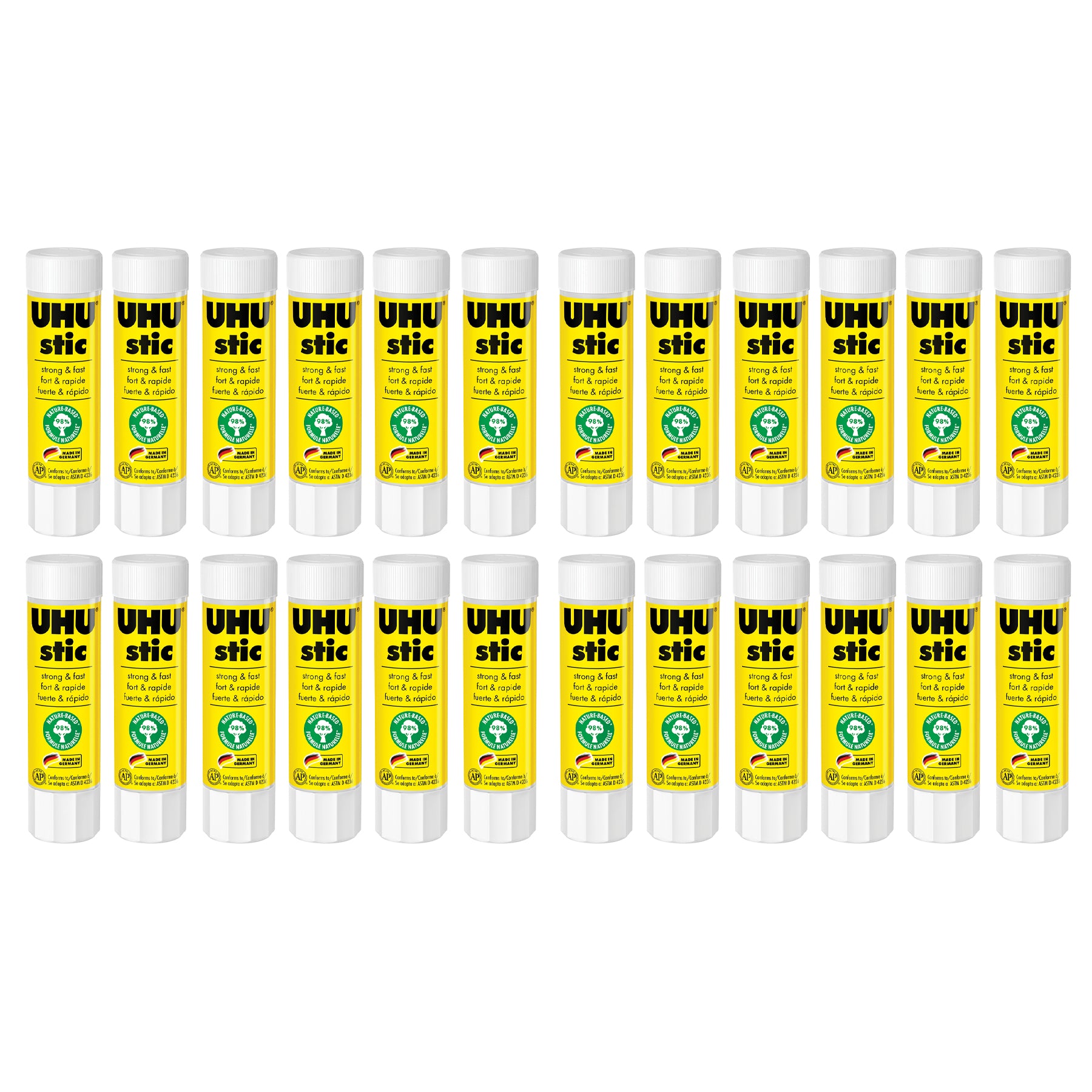 UHU Stic Permanent Glue Stick, Clear, 8.2 g, Pack of 24