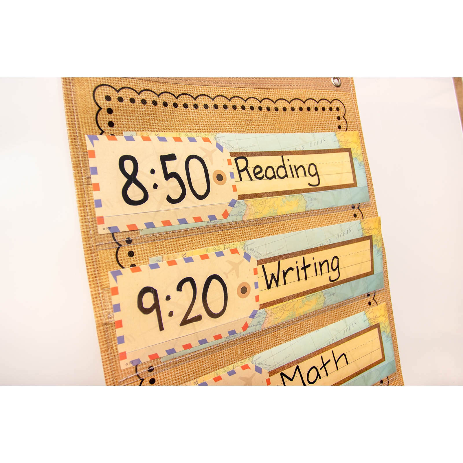 Burlap 14 Pocket Chart (13" x 34")