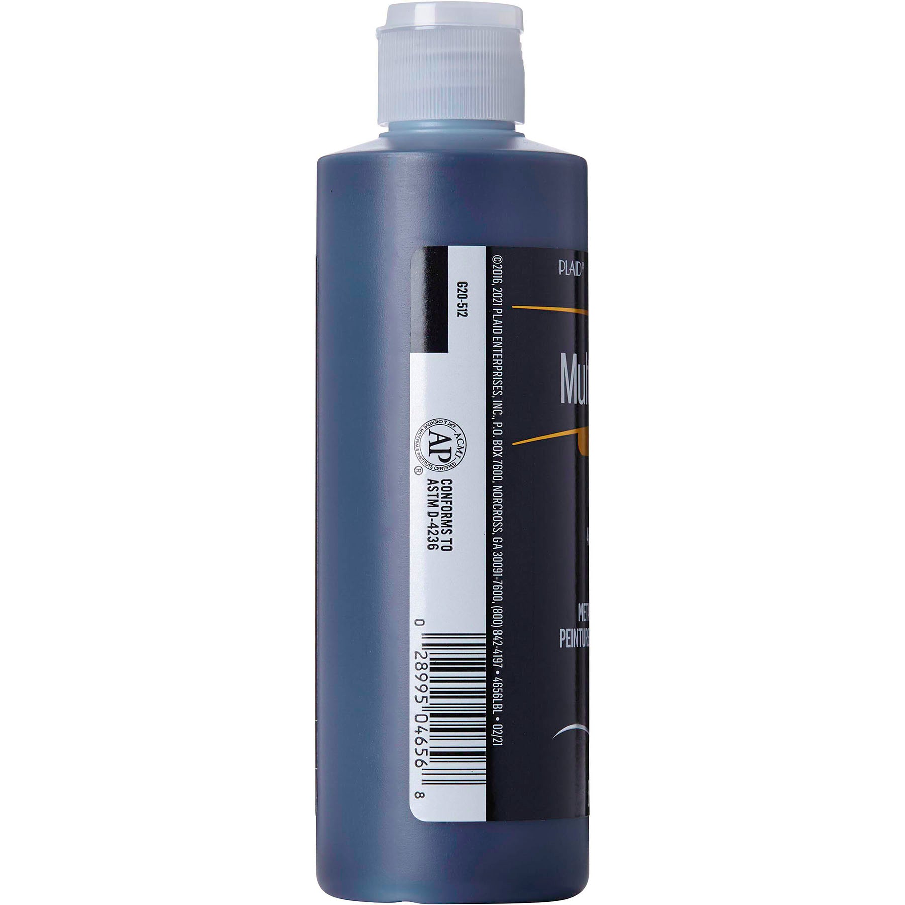 Acrylic Paint Multi-Surface Satin, 8oz., Pure Black