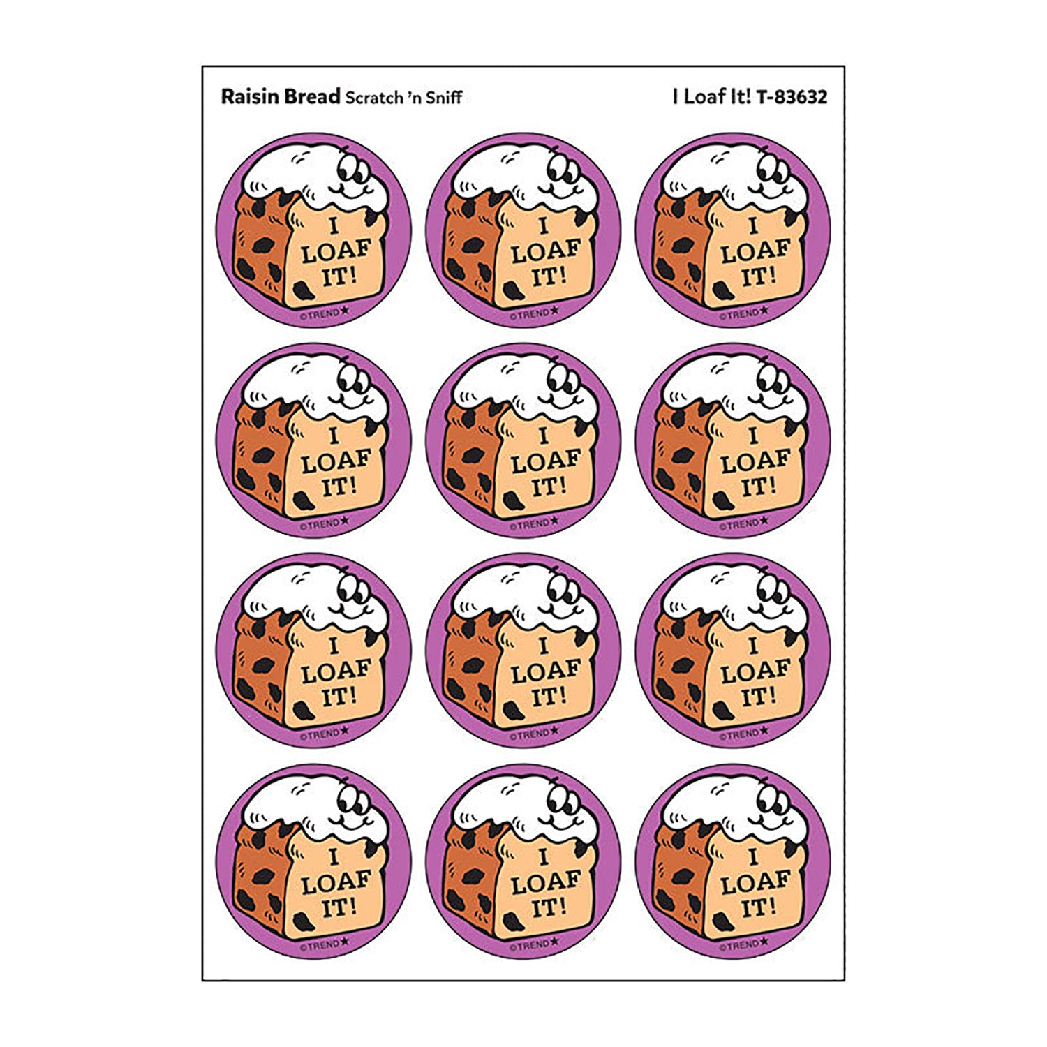 I Loaf It!/Raisin Bread Scent Retro Scratch 'n Sniff Stinky Stickers®, 24 ct.