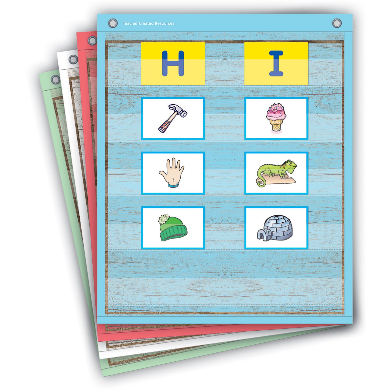 Painted Wood Magnetic Mini Pocket Charts (14" x 17")