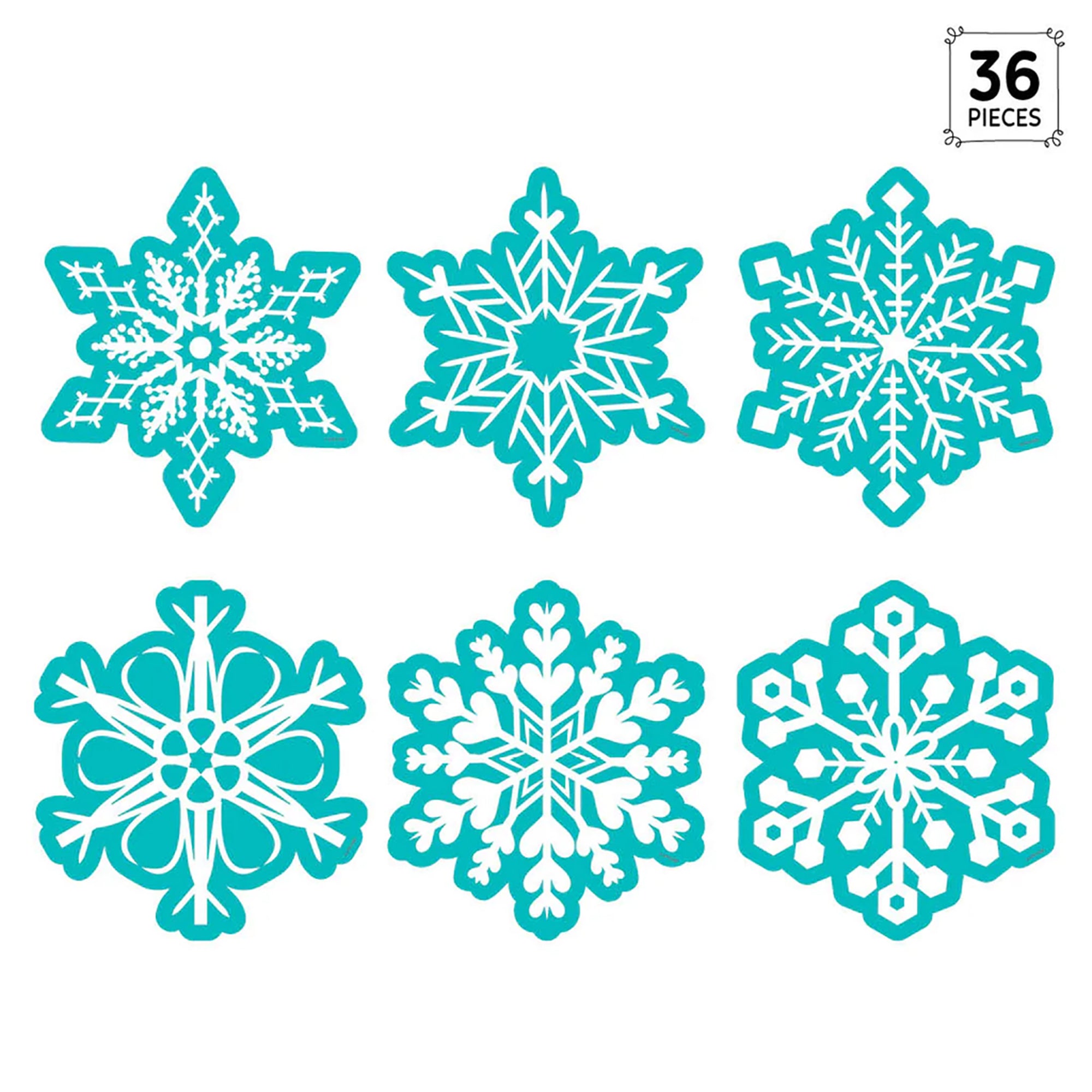 Snowflakes 6" Designer Cut-Outs, Pack of 36