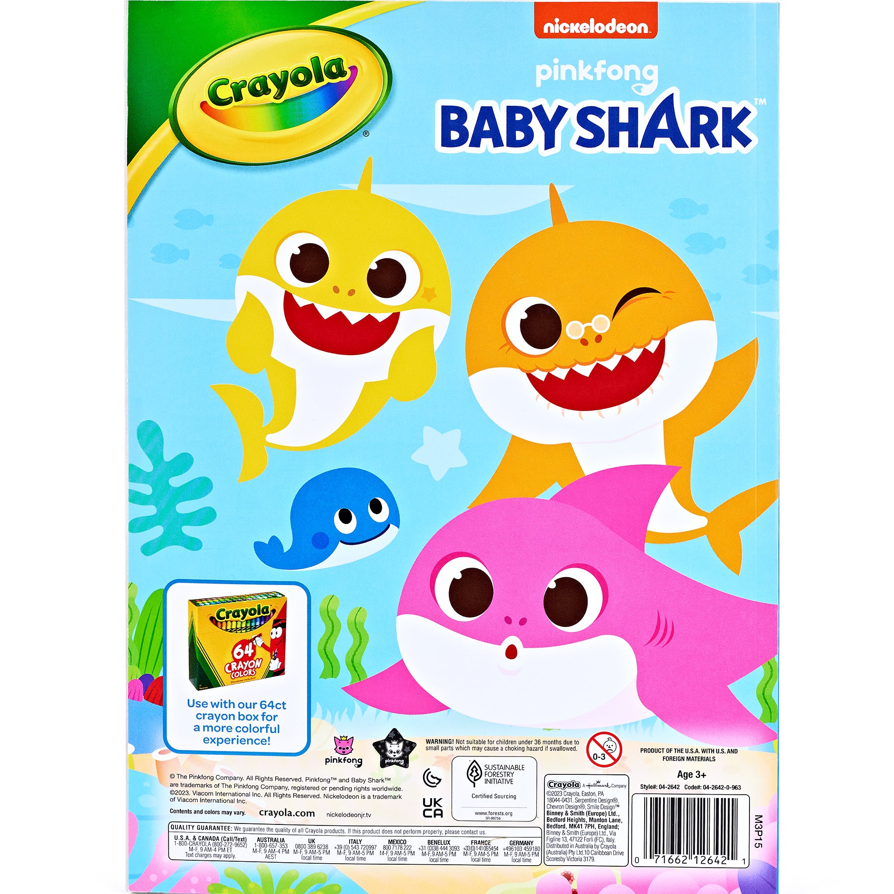 Coloring Book, Baby Shark, 96 Pages