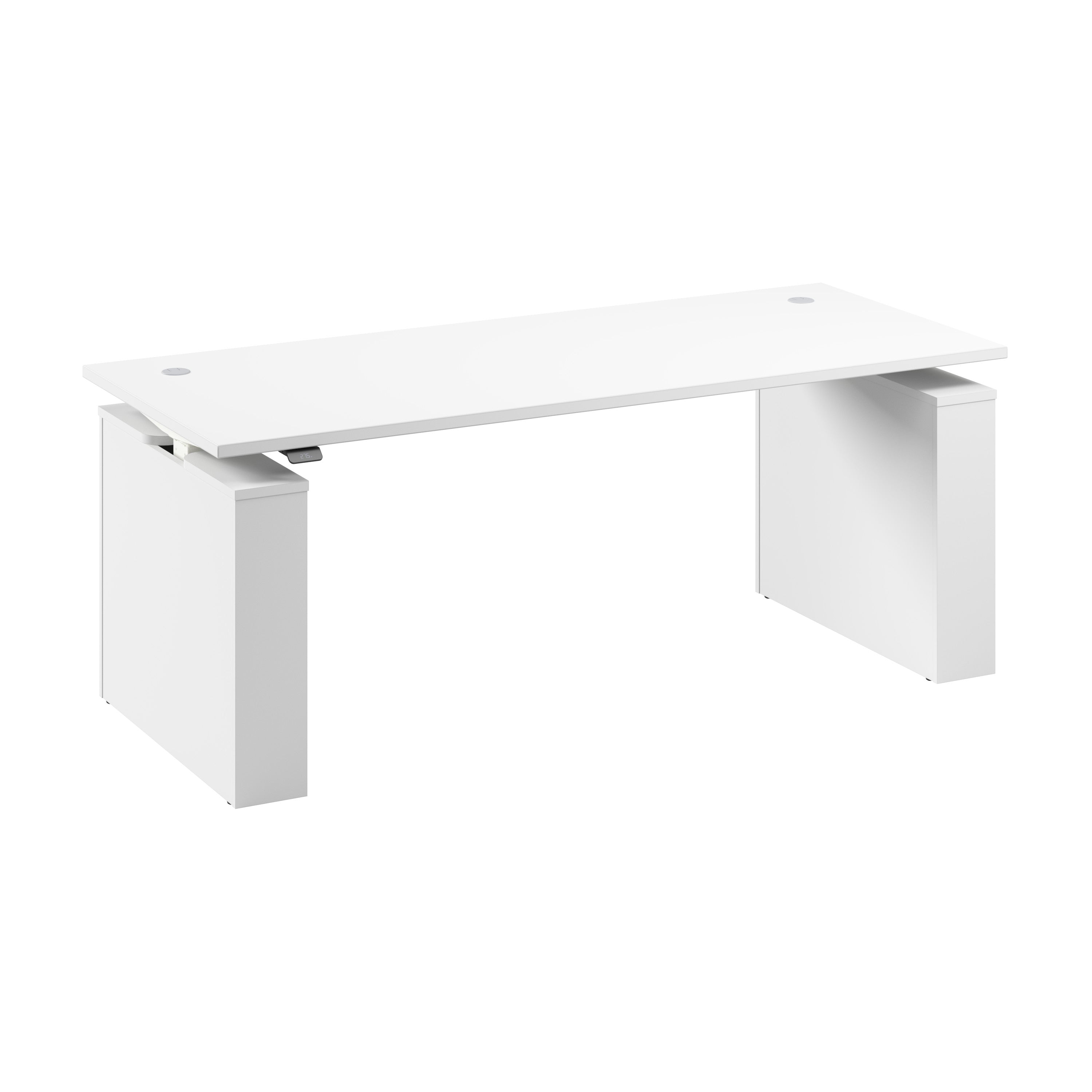 Bush Business Furniture Stratus&nbsp;72W x&nbsp;30D Electric Height Adjustable Standing Desk in White with White Base - 71.02" Width x 29.37" Depth x 27.44" Height