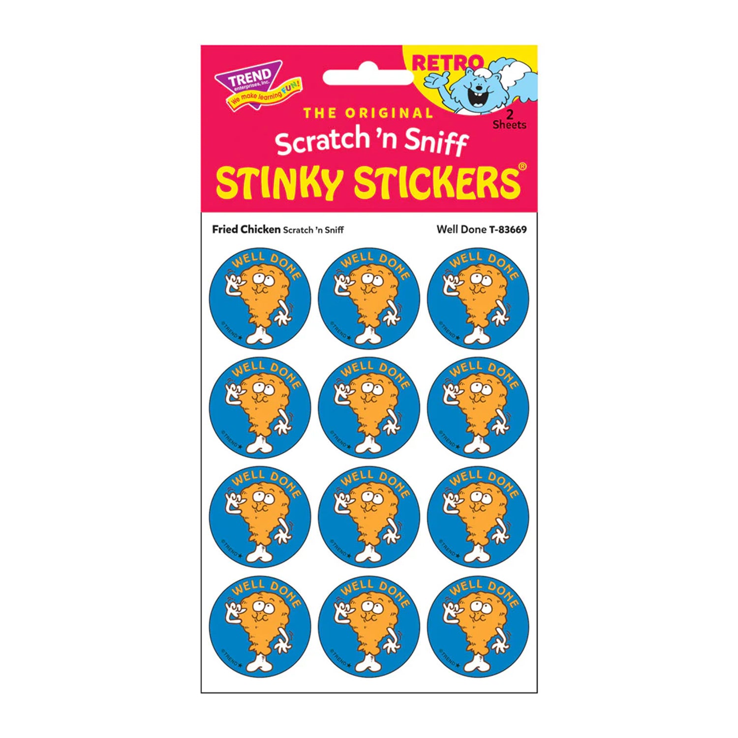 Well Done/ Fried Chicken Scent Stickers, 24 Per Pack, 6 Packs