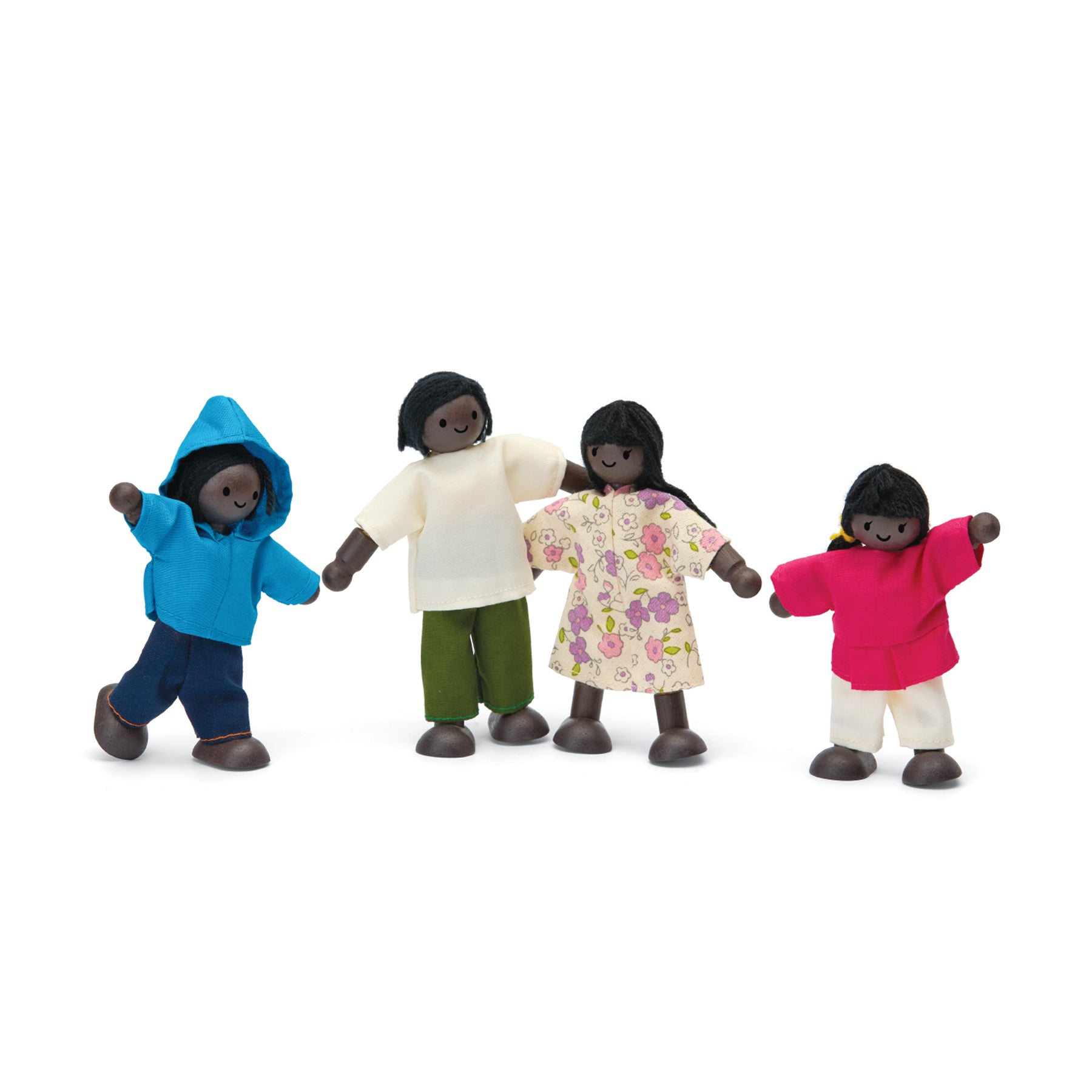 Wooden Doll Family - Dark Skin Tone