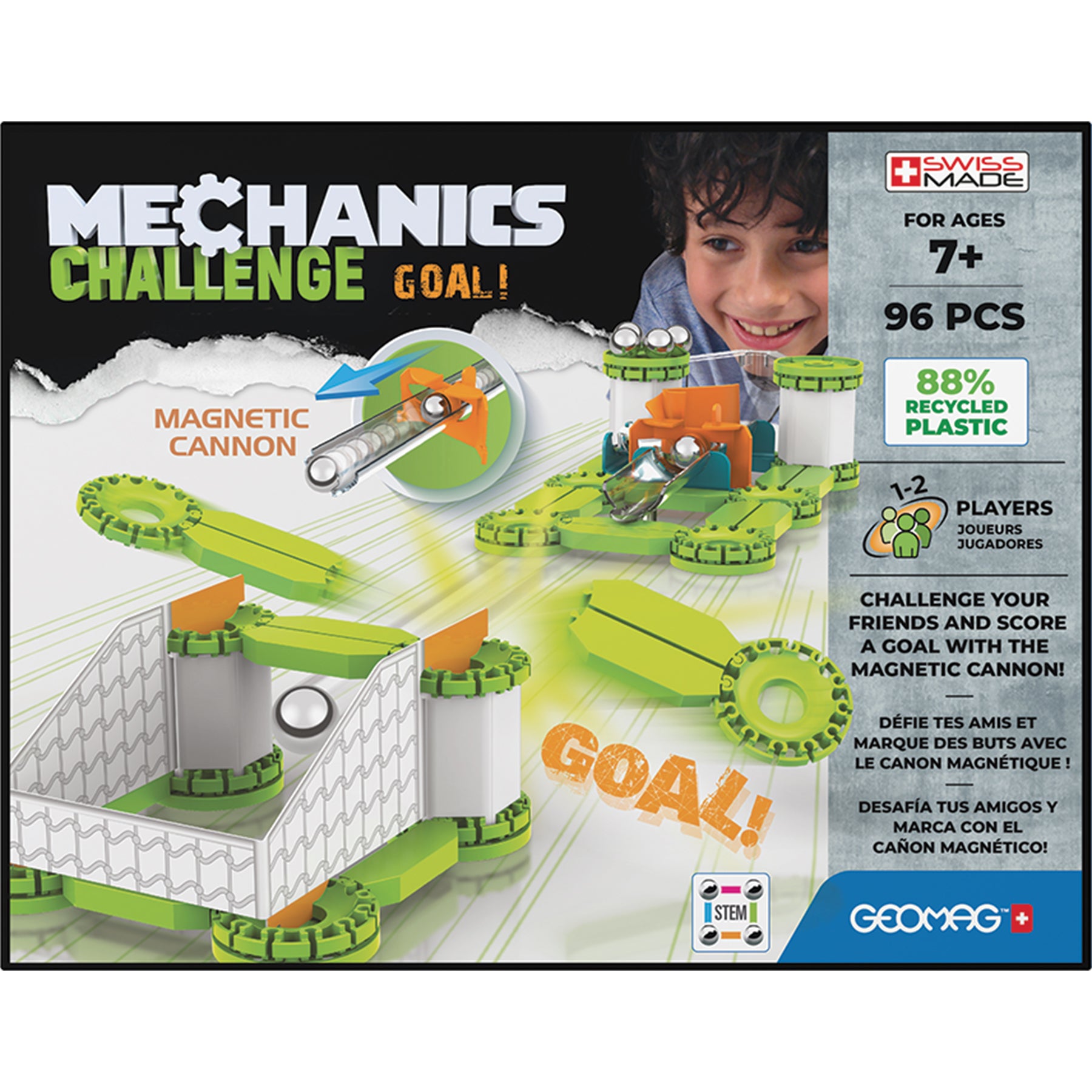 Geomag™ Mechanics Challenge, Goal, Magnetic Building Set, 96 Pieces