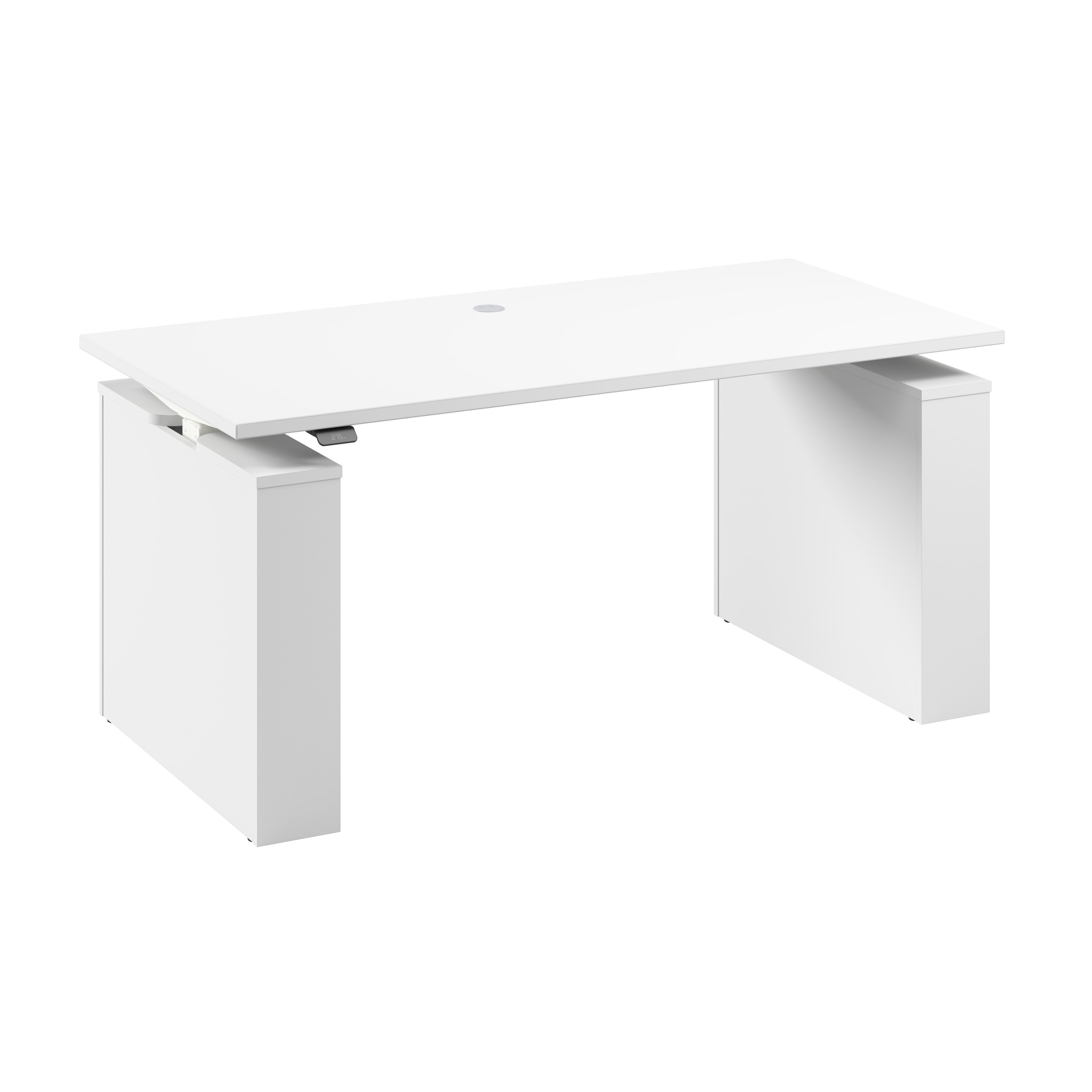 Bush Business Furniture Stratus&nbsp;60W x&nbsp;30D Electric Height Adjustable Standing Desk in White with White Base - 59.45" Width x 29.37" Depth x 27.44" Height
