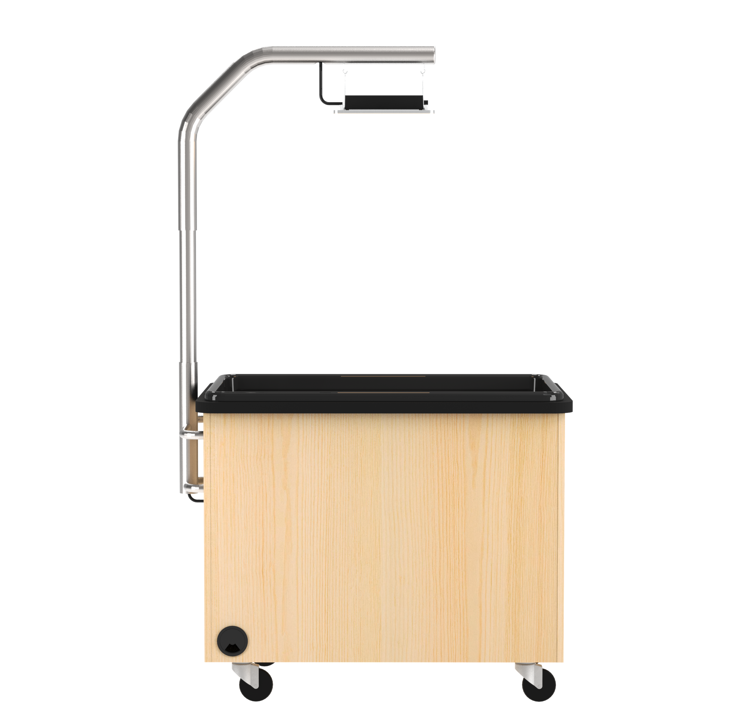 Hydroponics Growing Center, Light Hardwood, Silver Metal