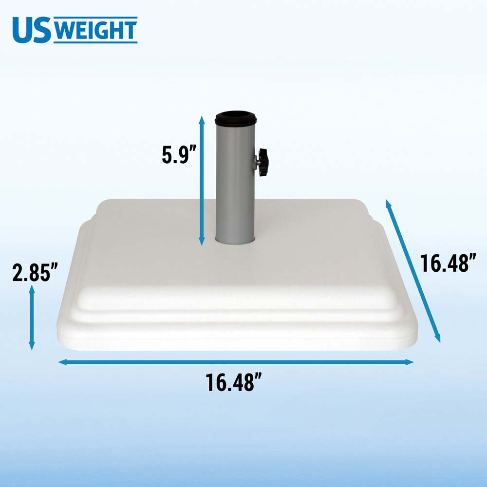 40 lb White Umbrella Base with Steel Stem