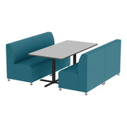 Pro Series Connect Booth with Cafe Table, 5-Piece Set - Teal/Gray/Graphite/Black