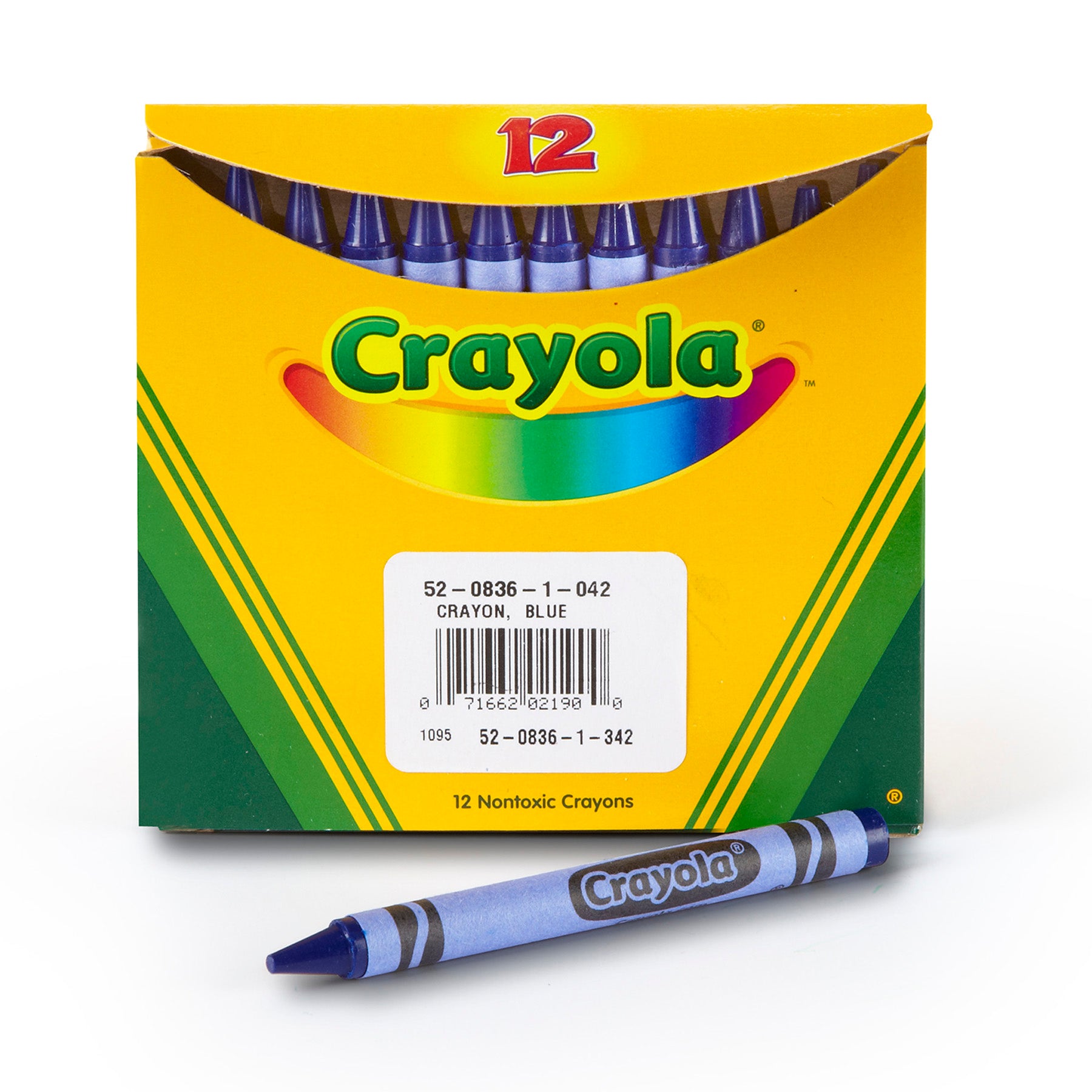 Bulk Crayons, Blue, Regular Size, 12 Count
