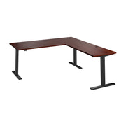 Bush Business Furniture Move 60 Series 72W Height Adjustable L Shaped Standing Desk in Hansen Cherry with Black Base - 71.02" Width x 76.97" Depth x 27.44" Height