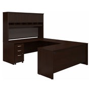 Bush Business Furniture Series C 72W U Shaped Desk with Hutch and Storage in Mocha Cherry - 71.1" Width x 100.4" Depth x 72.85" Height