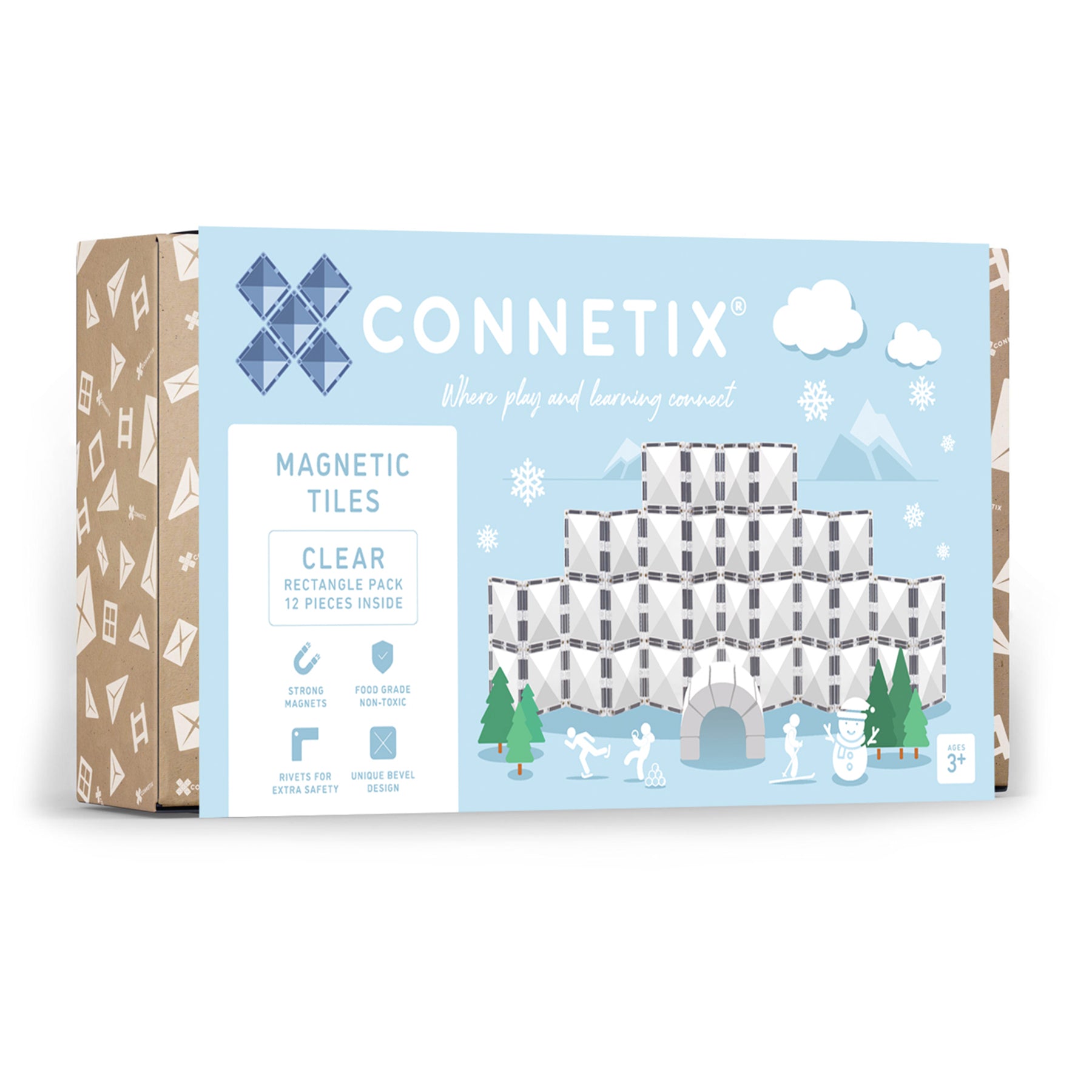 Magnetic Tiles Clear Rectangle Pack, 12 Pieces