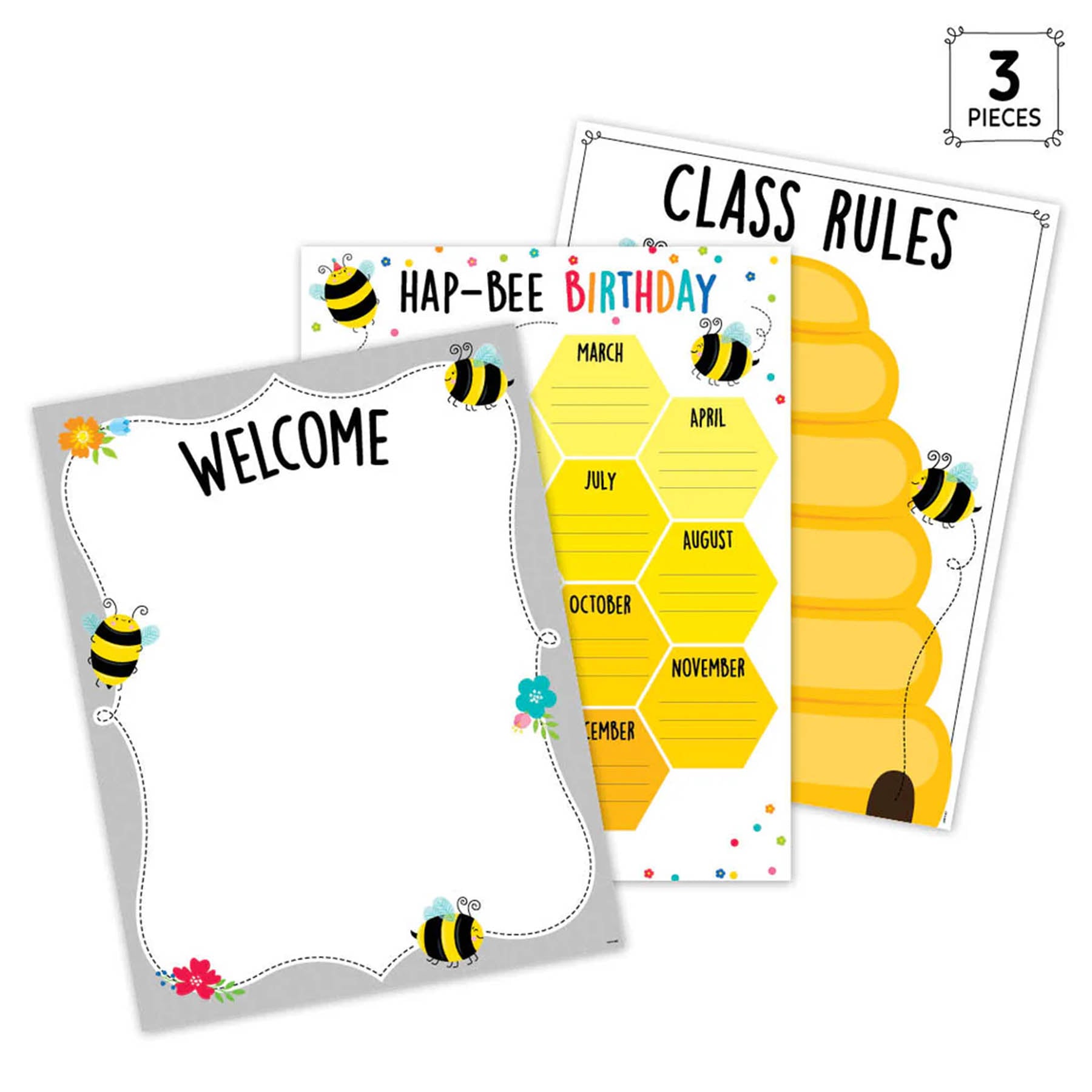 Busy Bees Classroom Essentials 3-Chart Pack