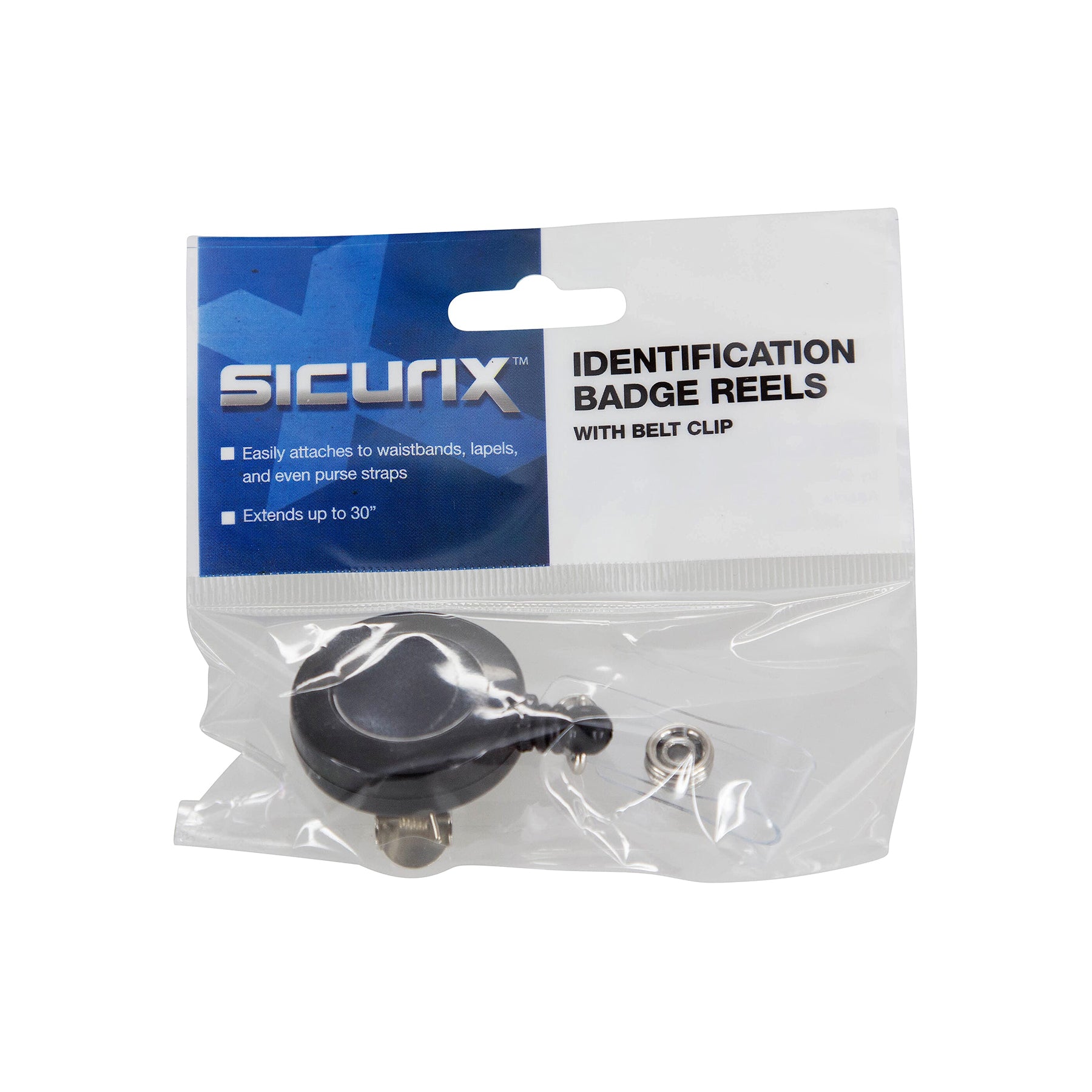 Standard Round ID Badge Reel with Swivel Spring Clip, Black