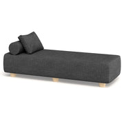 Jaxx Alvy Outdoor Sun Lounger – Luxurious Sunbed with Hevea Wood Feet, Sunbrella Charcoal