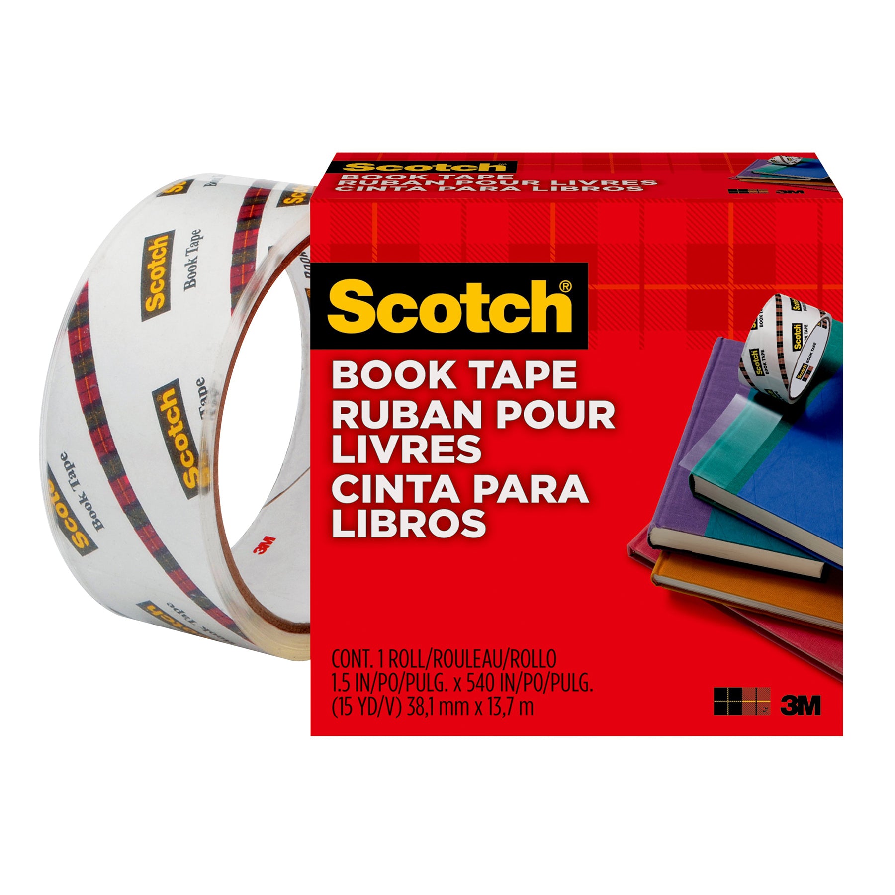 Book Tape, 1-1/2 in x 15 yd Roll