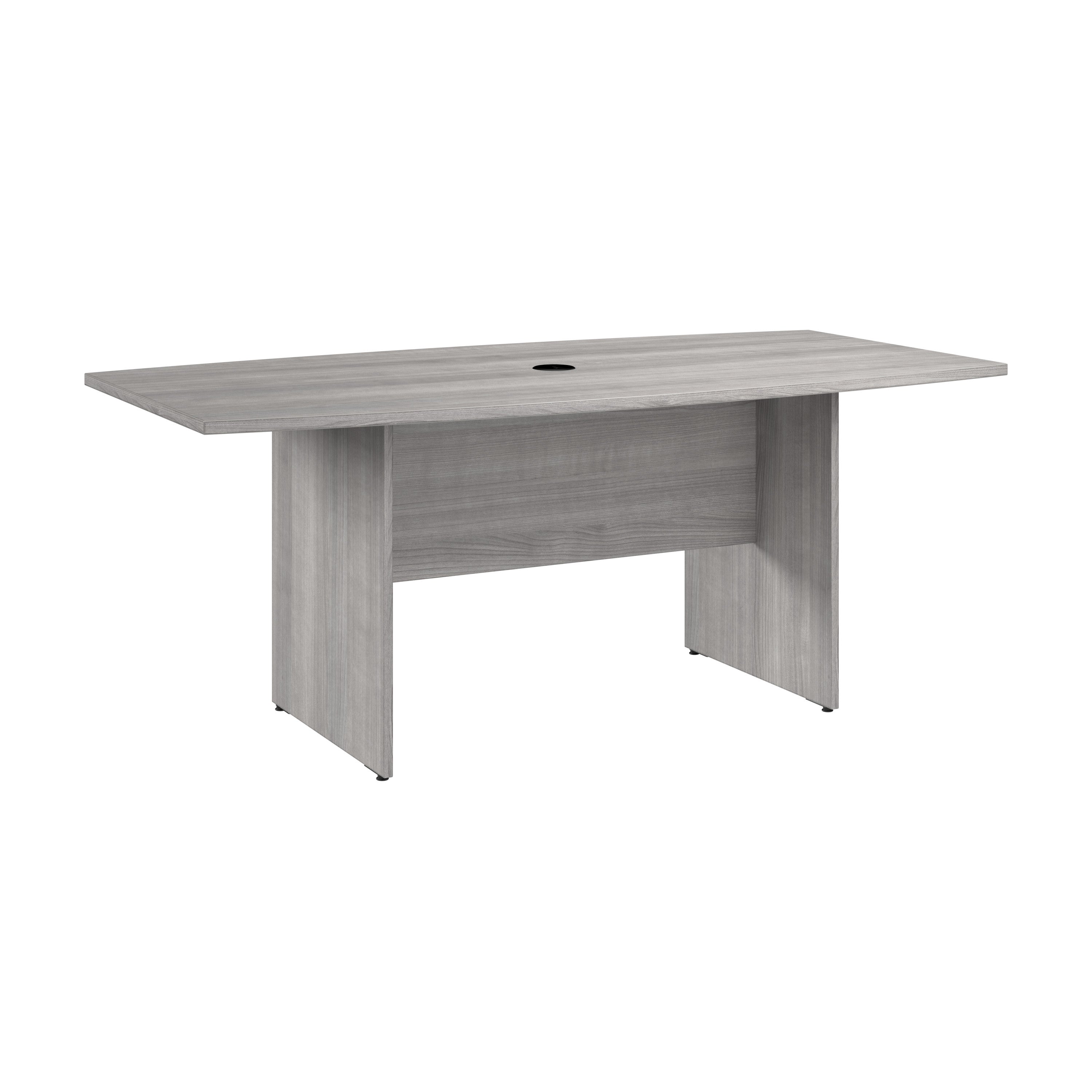 Bush Business Furniture 72-inch Office Conference Table with Wood Base in Platinum Gray - 71.54" Width x 35.98" Depth x 28.65" Height