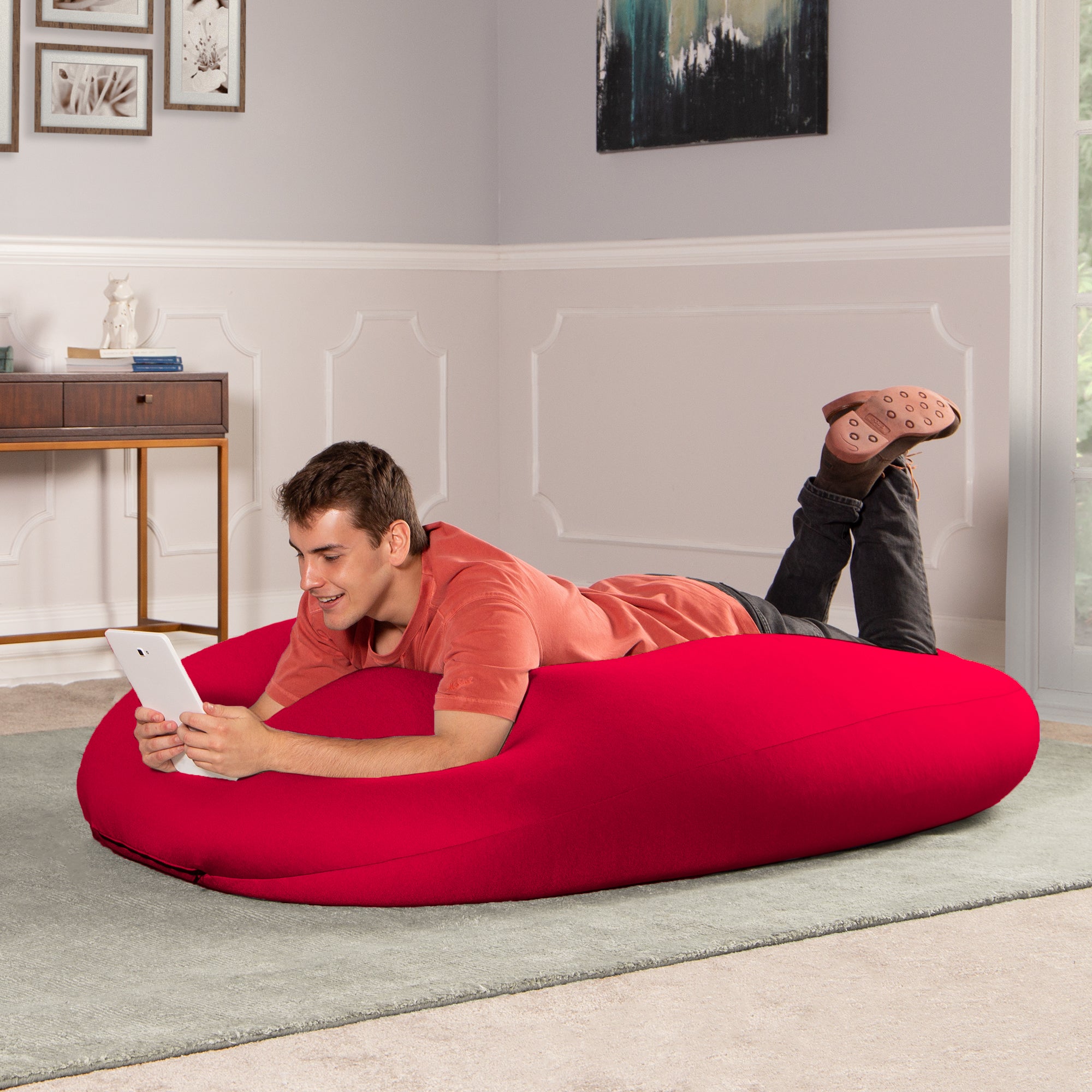 Nimbus Spandex Bean Bag Chair, Large, Cardinal