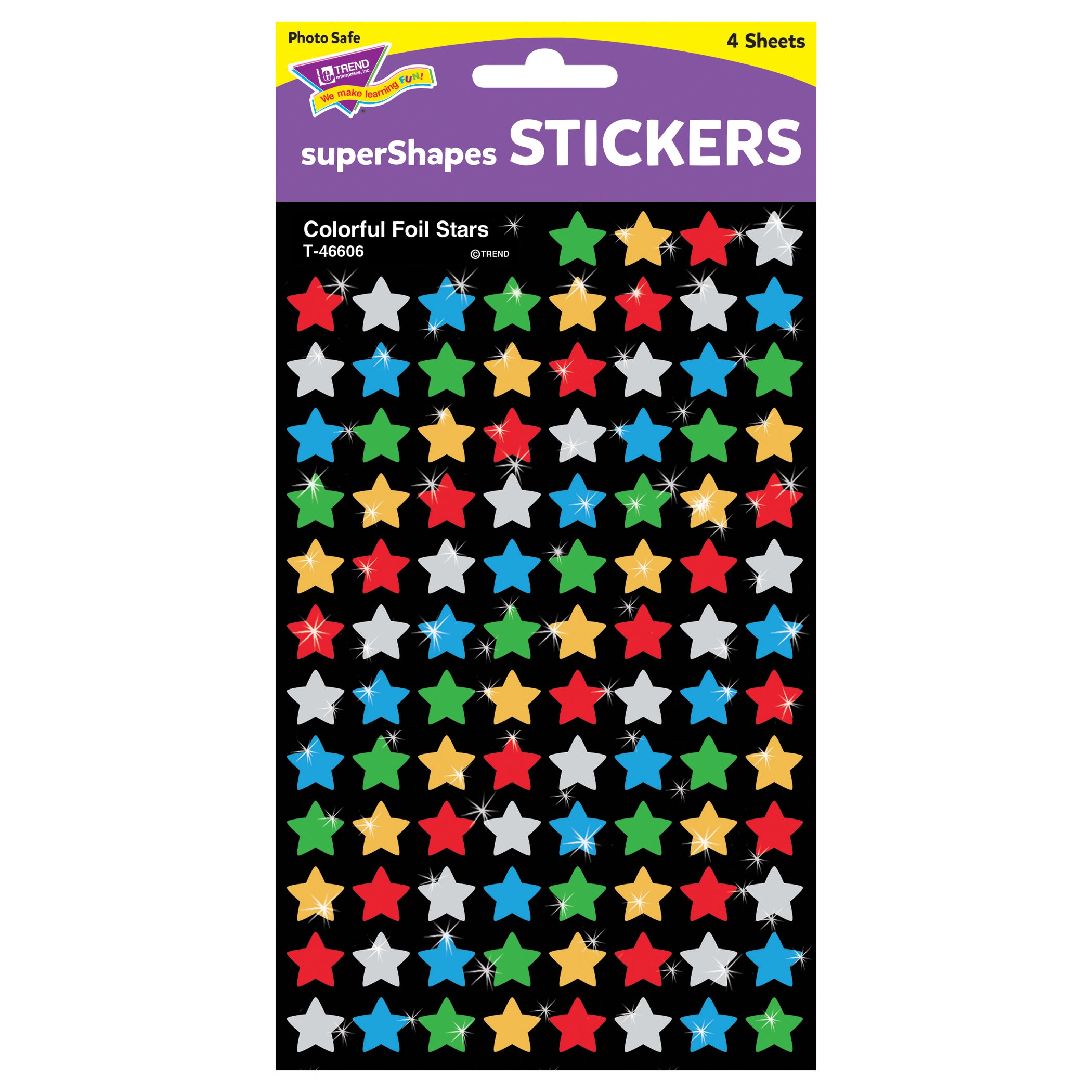 Colorful Foil Stars superShapes Stickers, 400 ct