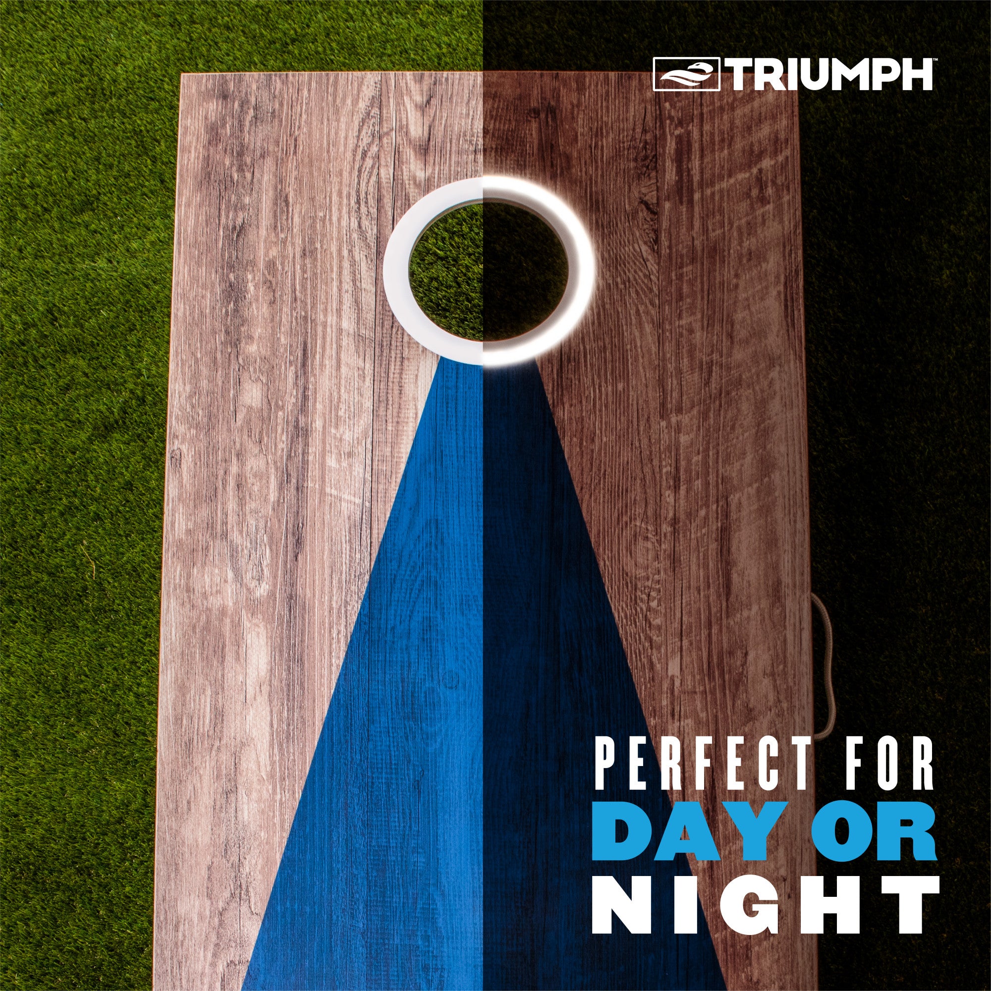 Triumph LED 2X4 Blue/Grey All-Wood Bag Toss
