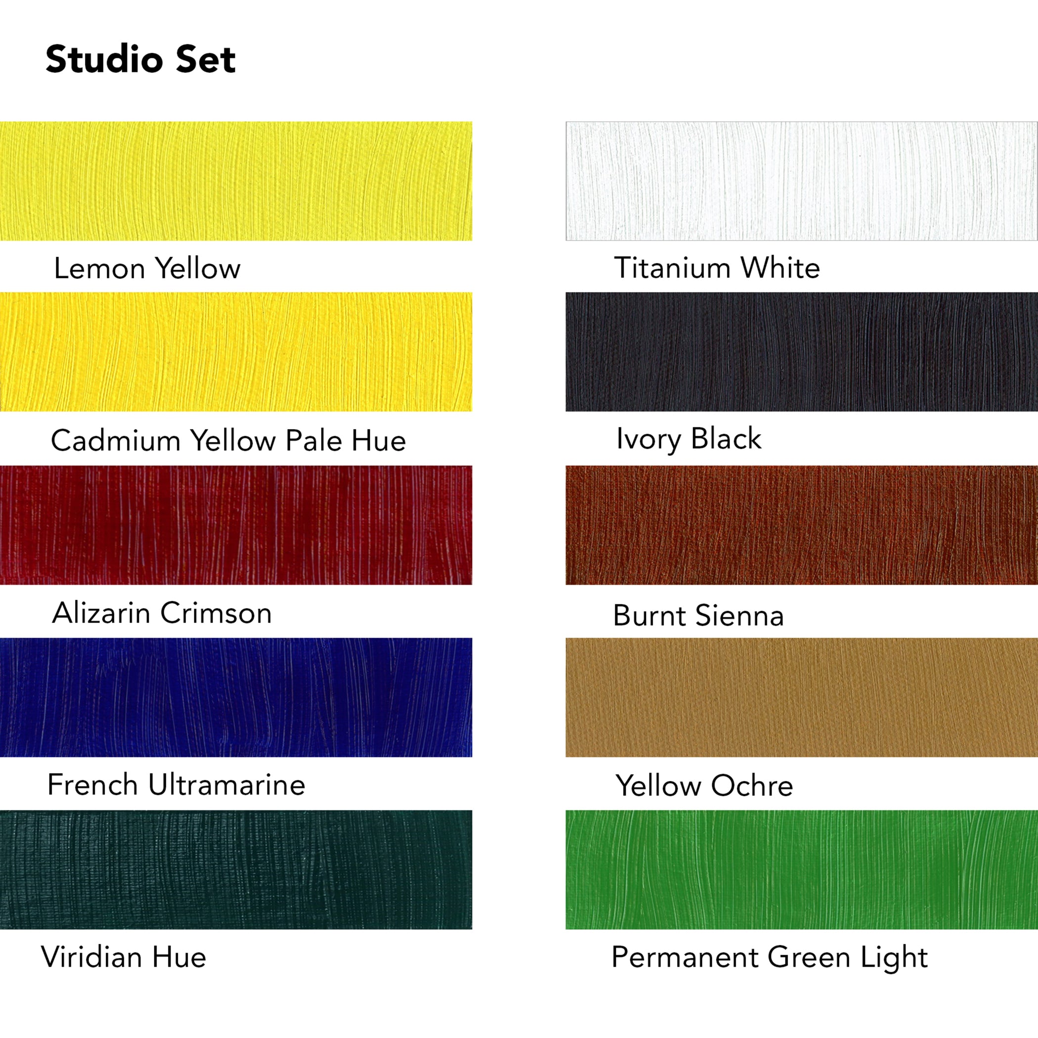 Georgian Oil Paint Studio Set + Free Brush, Assorted Colors, 38ml, 10 Pieces