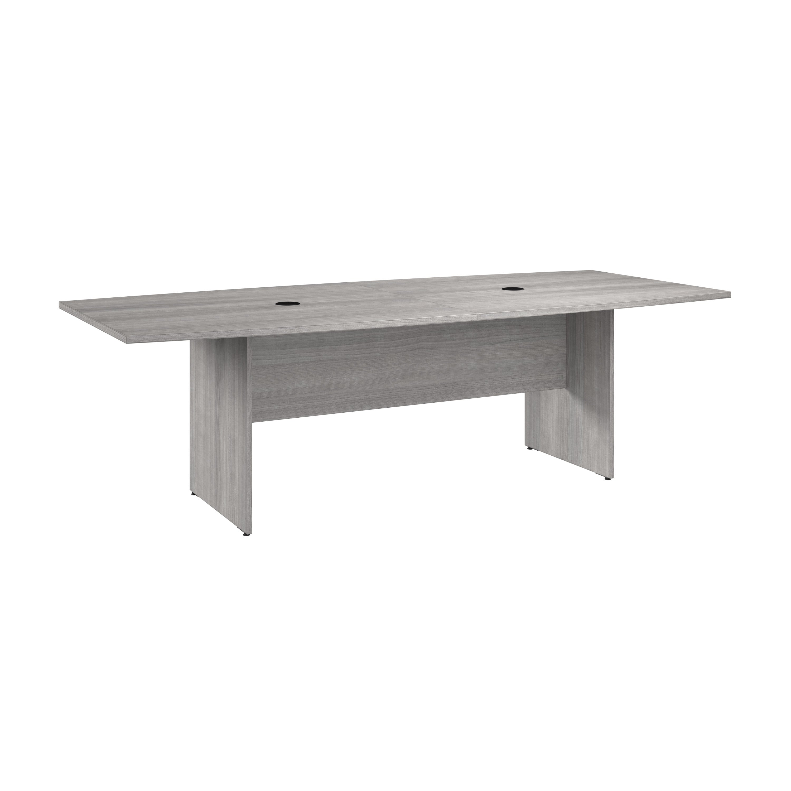 Bush Business Furniture 96-inch Office Conference Table with Wood Base in Platinum Gray - 95.2" Width x 42.01" Depth x 28.65" Height