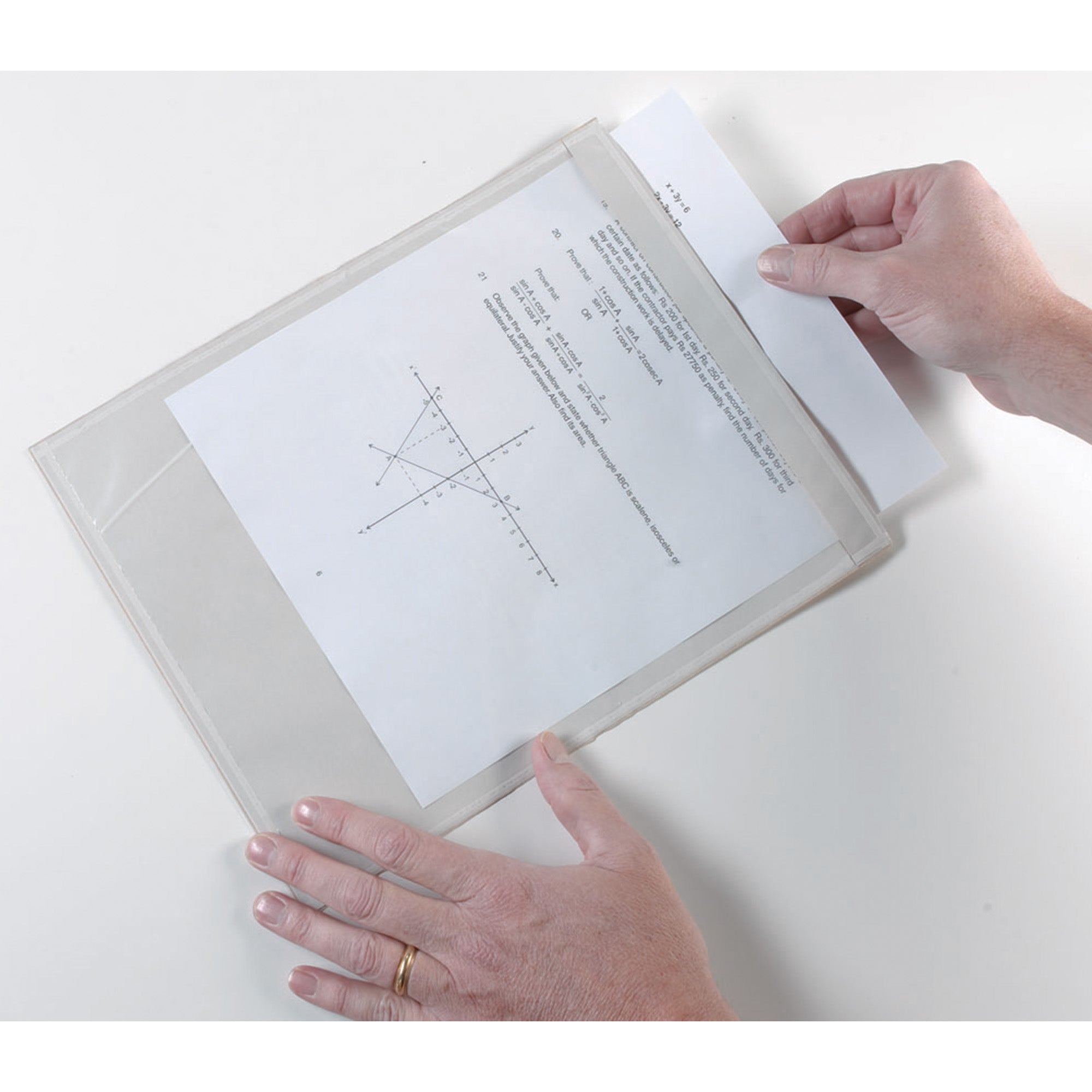 Clear View Self-Adhesive Document Pocket 9" x 12", Pack of 12