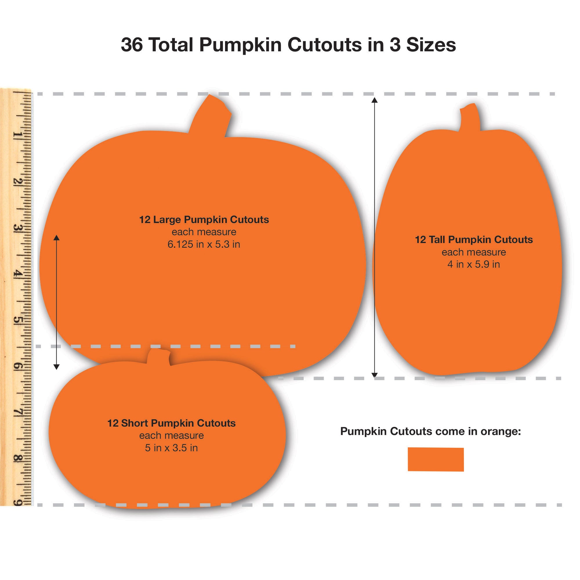 Punch Out Paper Cutouts, Fall Shapes, Leaves, Pumpkins & Apples, 144 Pieces