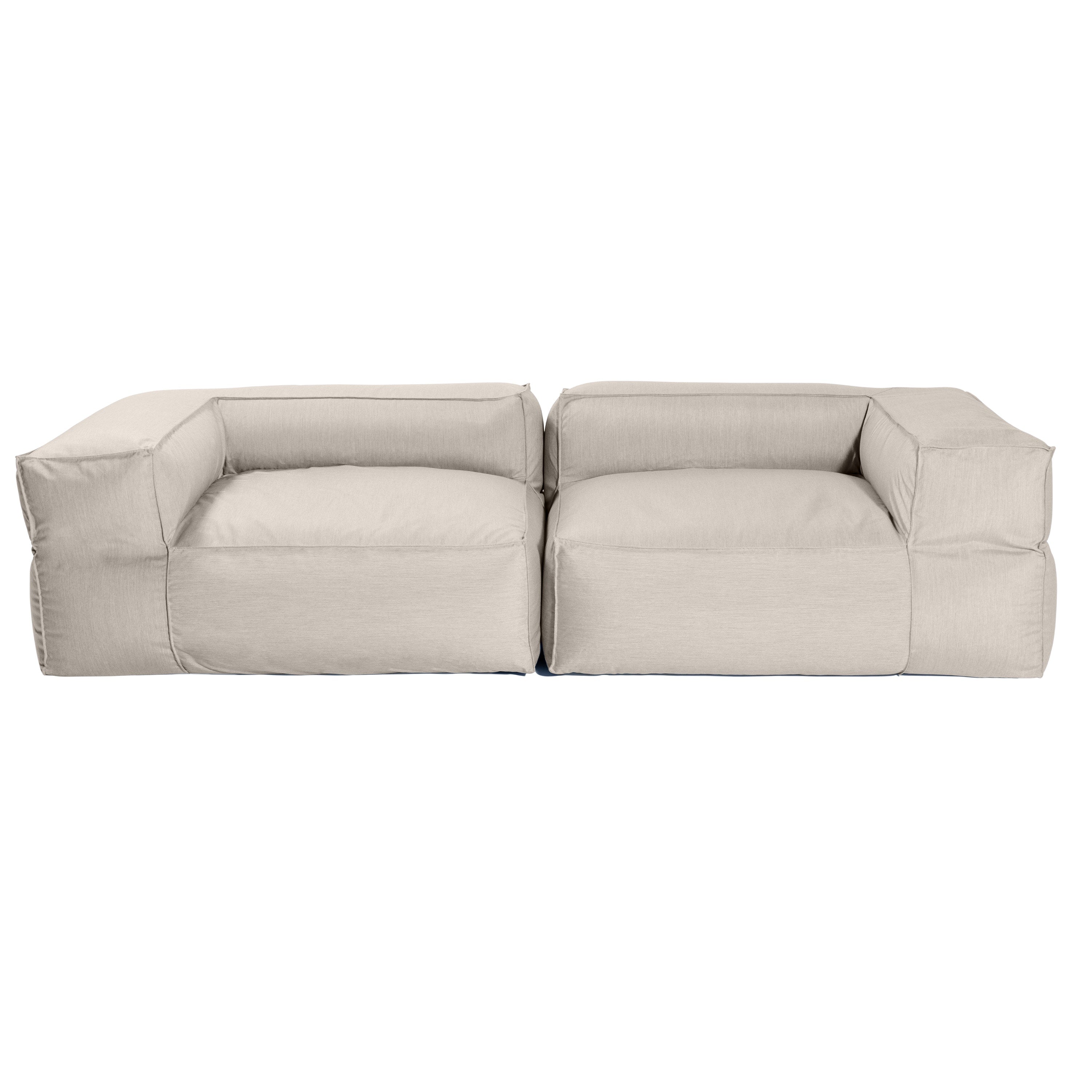 Baya Outdoor Modular Loveseat - Luxurious Soft Seating for Poolside or Hospitality, Silver