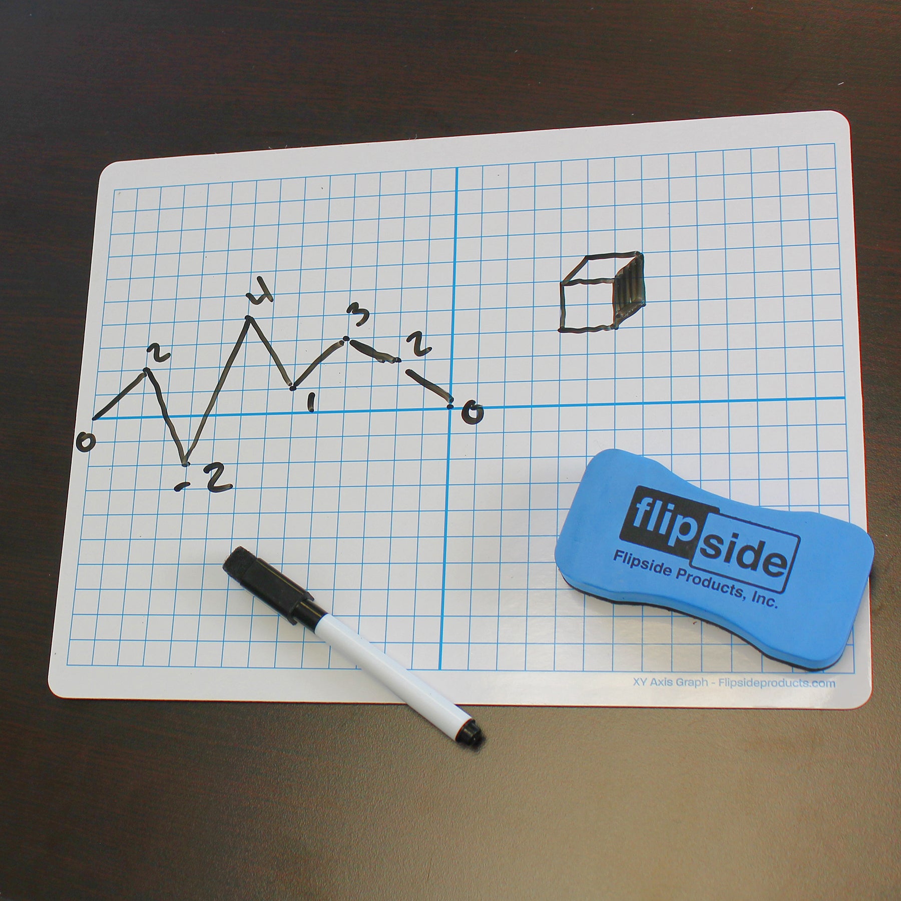 Magnetic Dry Erase Learning Mat, Two-Sided XY Axis/Plain, 9" x 12", Pack of 12