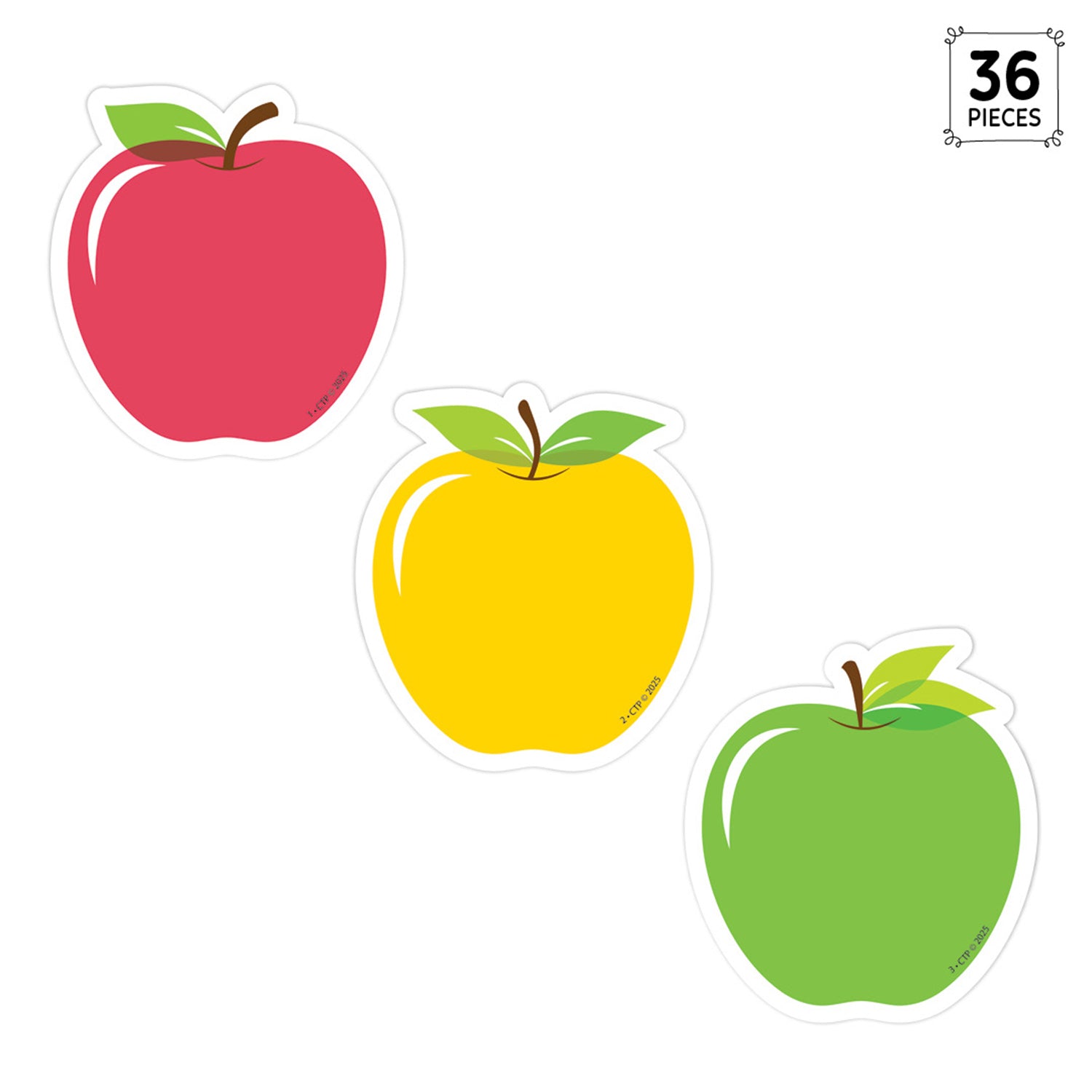 Apple Time Apples 3" Designer Cut-Outs, Pack of 36