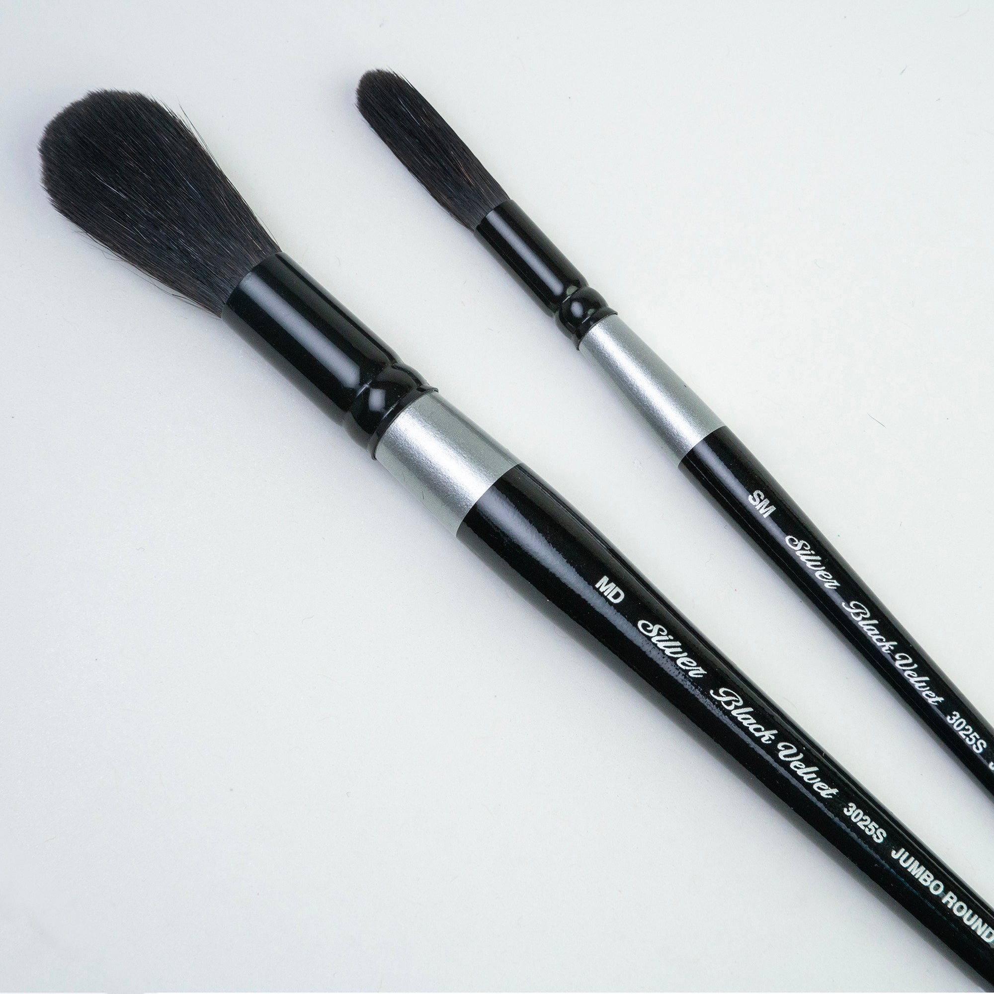 Black Velvet Jumbo Round Brushes, Set of 2