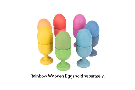 Rainbow Wooden Egg Cups - Set of 7 colors