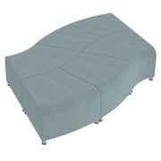 Pro Series Connect Edged Ripple Backless Seating, 6-Piece Set - Sky Blue Crosshatch