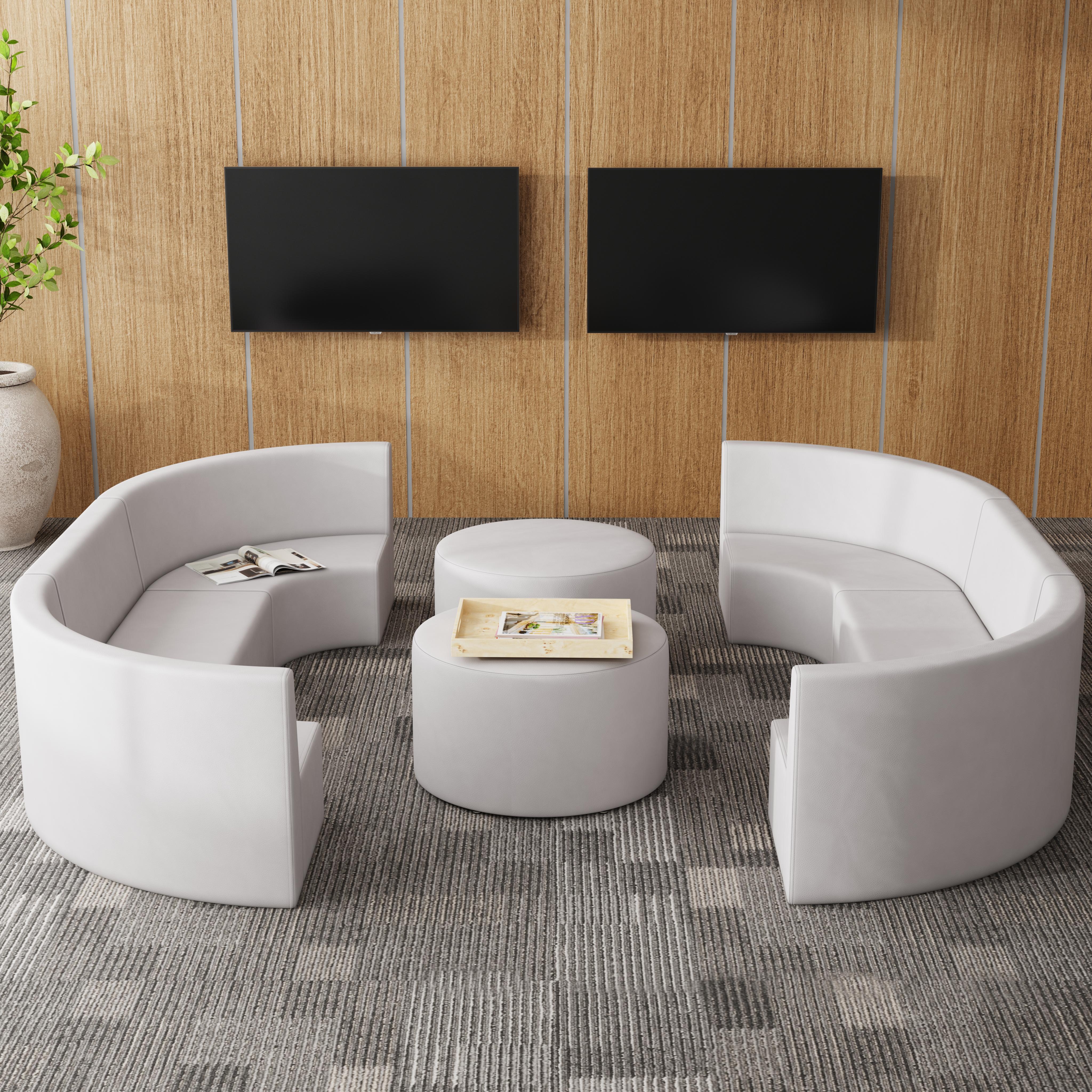 Pro Series Upholstered 30" Round Ottoman 18" Height - Gray