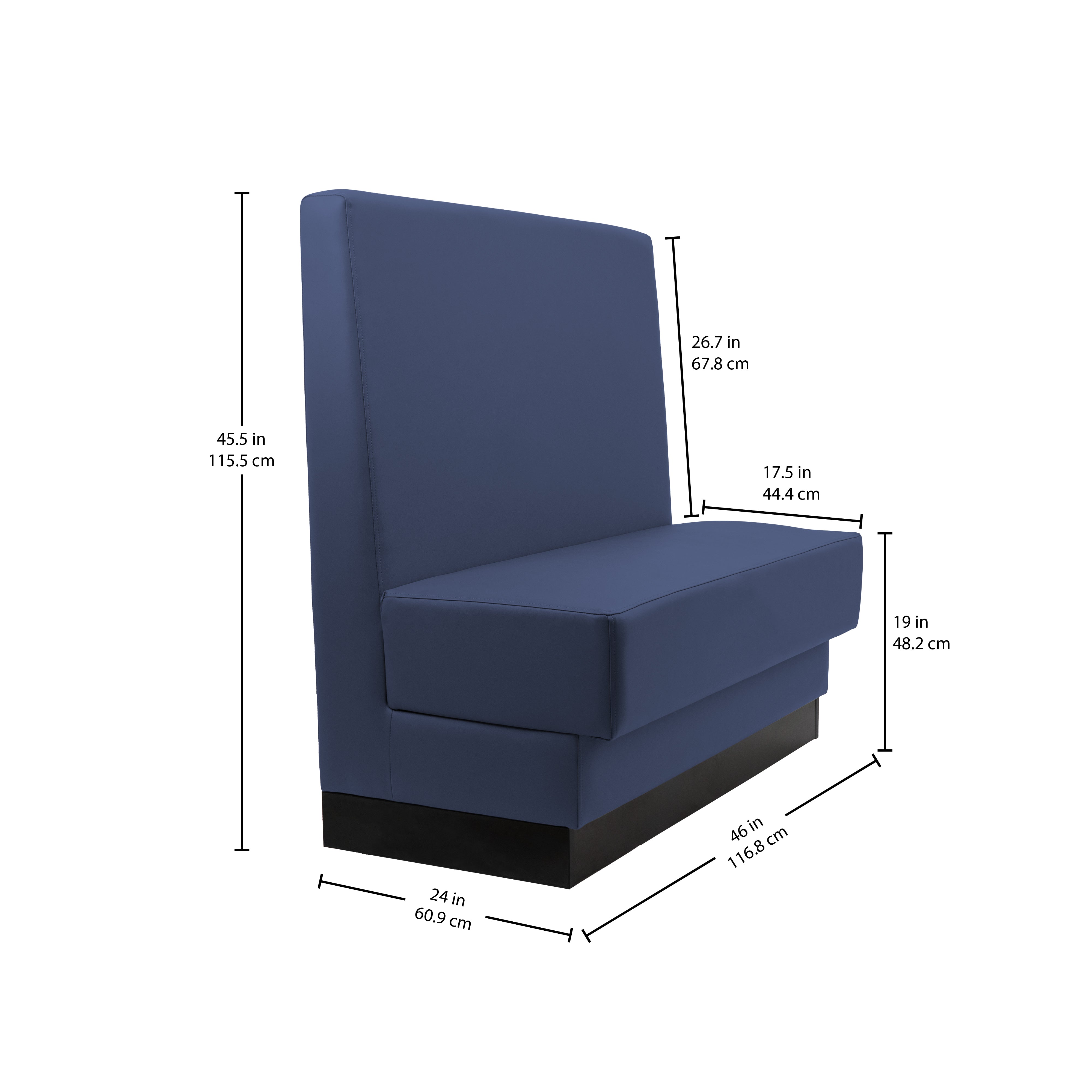 Pro Series Single-Sided Restaurant Booth Seating - Navy