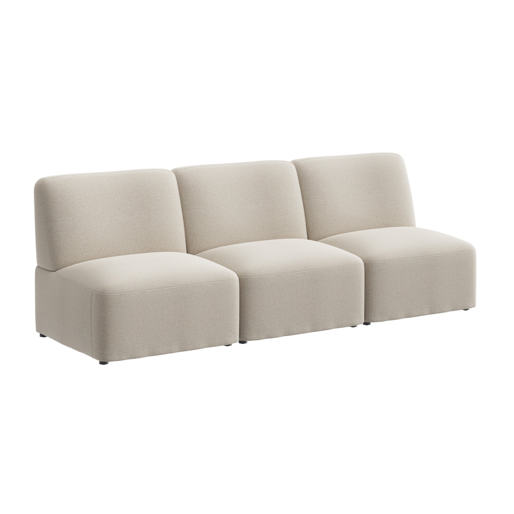 Bush Business Furniture Assemble Modular 3 Seater Sectional Lounge Sofa in Oat Fabric - 89.76" Width x 30.51" Depth x 29.92" Height