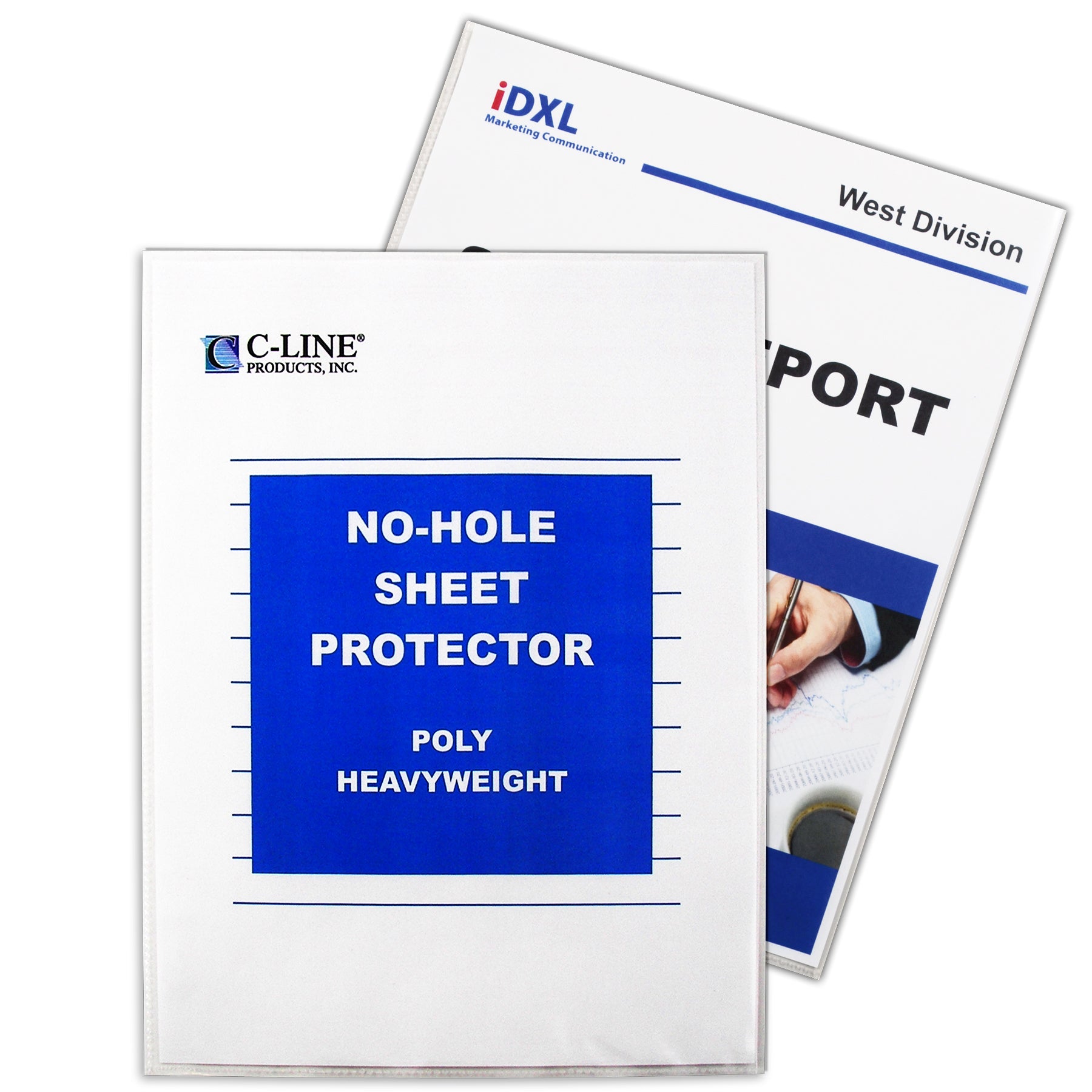 No-Hole Heavyweight Poly Sheet Protectors, Clear, Top Loading, 11" x 8-1/2", Box of 25