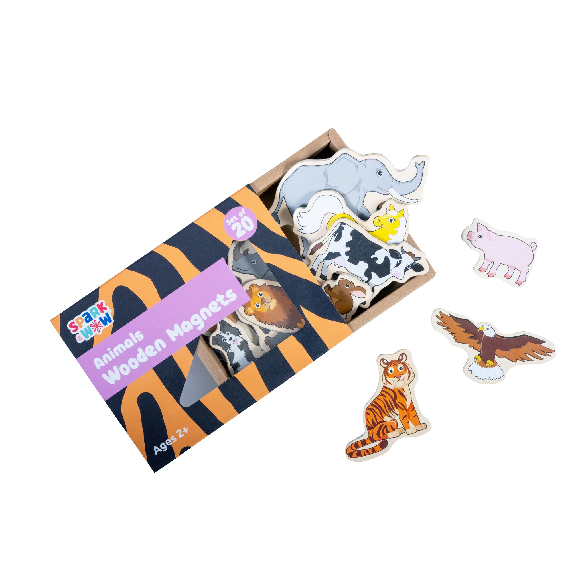 Wooden Magnets- Animals - Set of 20