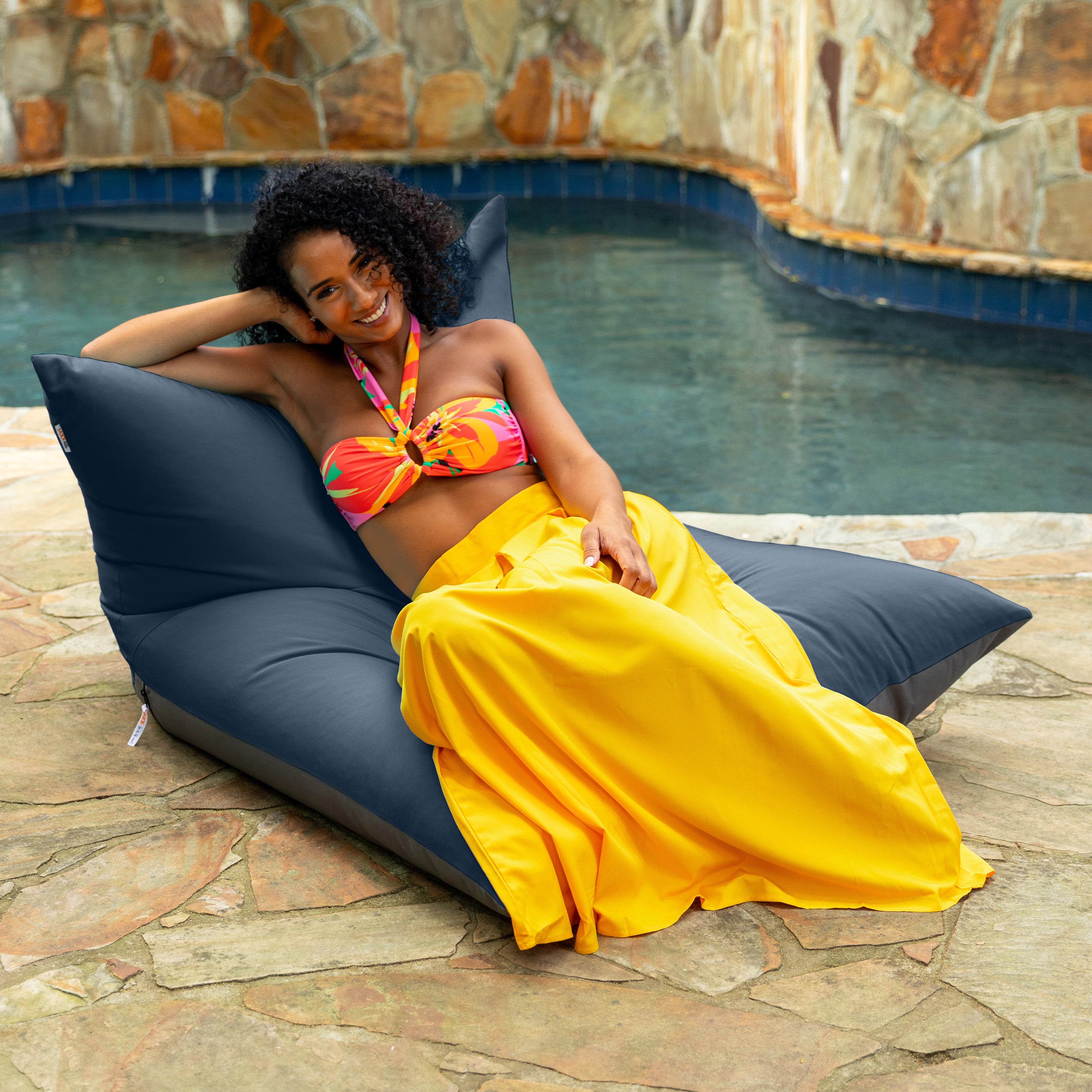 Jaxx Finster Outdoor Bean Bag Lounge Chair - Sunbrella Navy