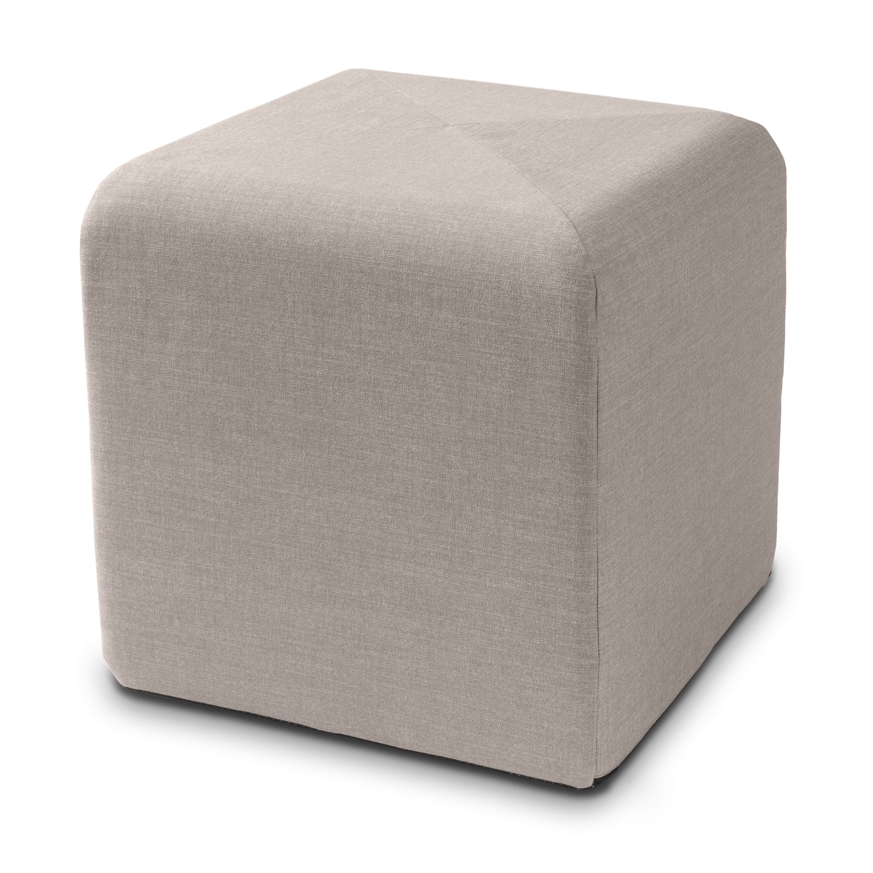 Jaxx Monroe Square Foam Ottoman with Stain Resistant Performance Fabric, Small (18 x 18), Shark Grey