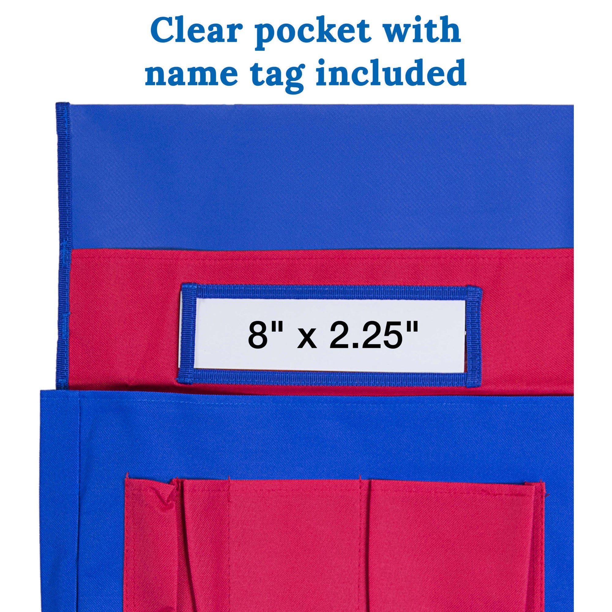 Chairback Buddy™ Pocket Chart, Blue/Red