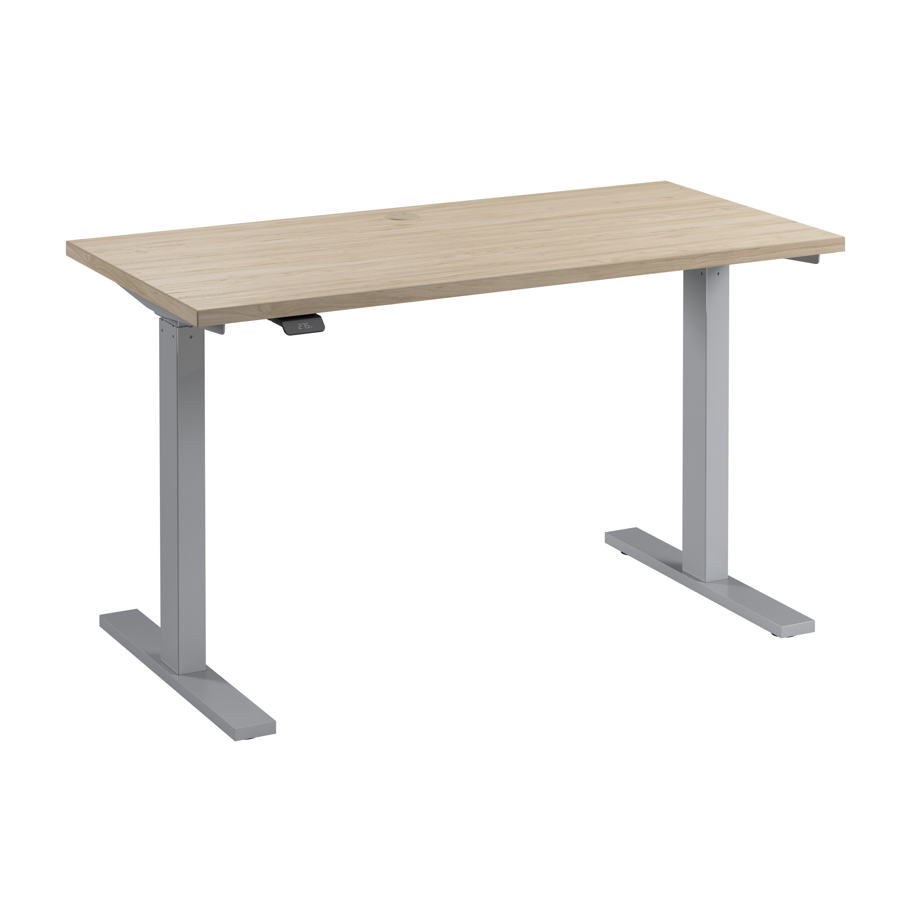 Bush Business Furniture Move 60 Series 48W x 24D Electric Height Adjustable Standing Desk in Natural Elm with Metallic Gray Base - 47.6" Width x 23.62" Depth x 47.69" Height
