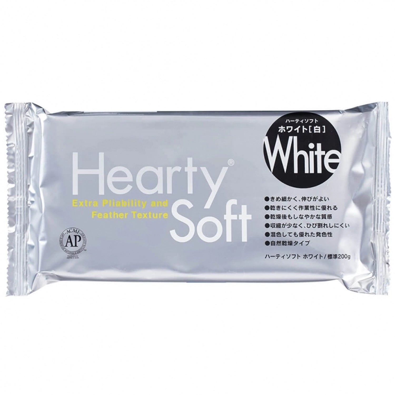 Hearty® Soft Extra Pliable/Feather Texture Modeling Clay, White, 200g